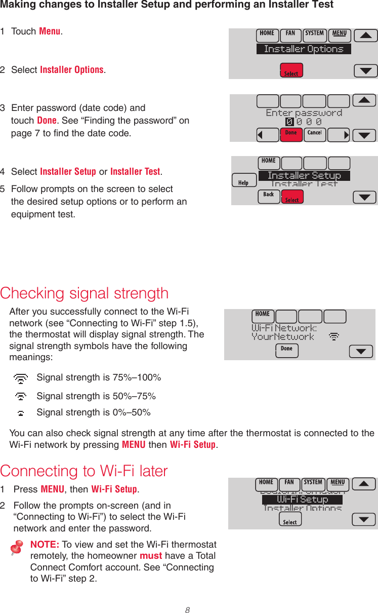 Page 8 of 12 - Honeywell Honeywell-Th8321Wf1001-Installation-Guide- 33-00065-01 - Wi-Fi VisionPRO® 8000  Honeywell-th8321wf1001-installation-guide