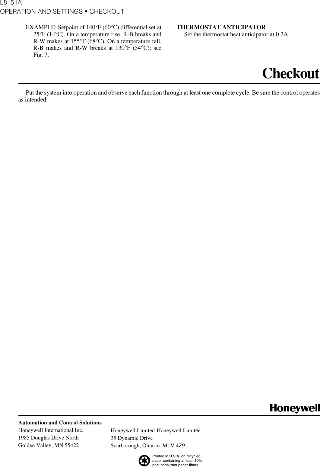 Page 6 of 6 - Honeywell Honeywell-Tripleaquastat-L8151A-Users-Manual- 60-2553 - L8151A Triple Aquastat Relay  Honeywell-tripleaquastat-l8151a-users-manual