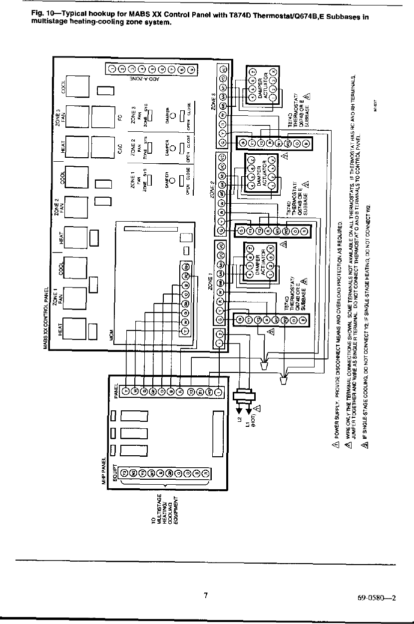 Page 7 of 10 - Honeywell Honeywell-Trol-A-Temp-Q674B-Users-Manual- 69-0580 - T874A,D Zone Thermostats/Q674B,D,E Subbases  Honeywell-trol-a-temp-q674b-users-manual