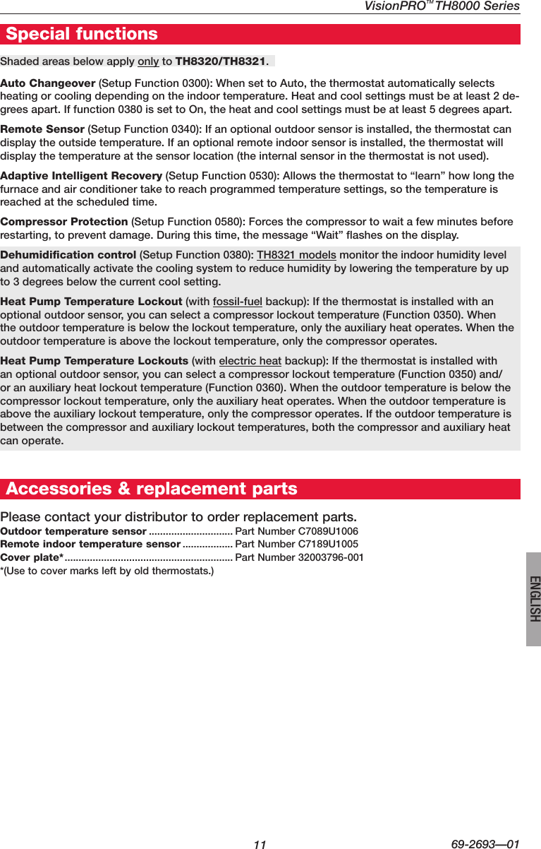 Page 11 of 12 - Honeywell Honeywell-Visionpro-Th8000-Series-Installation-Manual- 69-2693-01 - VisionPRO® TH8000 Series  Honeywell-visionpro-th8000-series-installation-manual