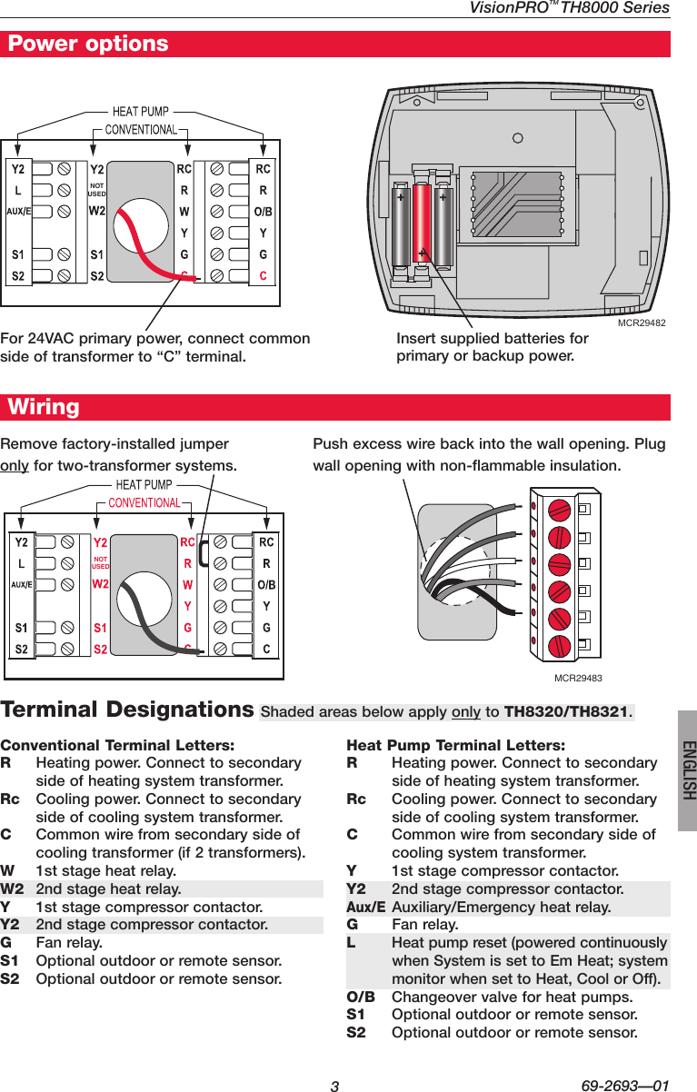 Page 3 of 12 - Honeywell Honeywell-Visionpro-Th8000-Series-Installation-Manual- 69-2693-01 - VisionPRO® TH8000 Series  Honeywell-visionpro-th8000-series-installation-manual