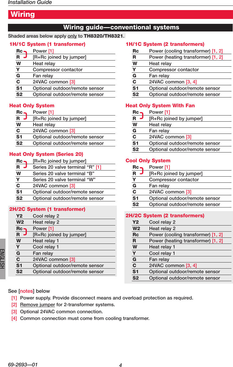 Page 4 of 12 - Honeywell Honeywell-Visionpro-Th8000-Series-Installation-Manual- 69-2693-01 - VisionPRO® TH8000 Series  Honeywell-visionpro-th8000-series-installation-manual