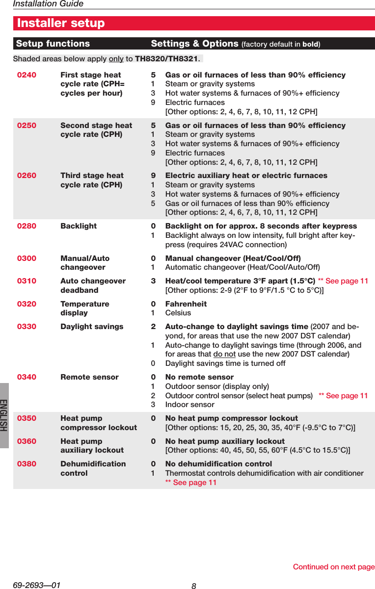 Page 8 of 12 - Honeywell Honeywell-Visionpro-Th8000-Series-Installation-Manual- 69-2693-01 - VisionPRO® TH8000 Series  Honeywell-visionpro-th8000-series-installation-manual