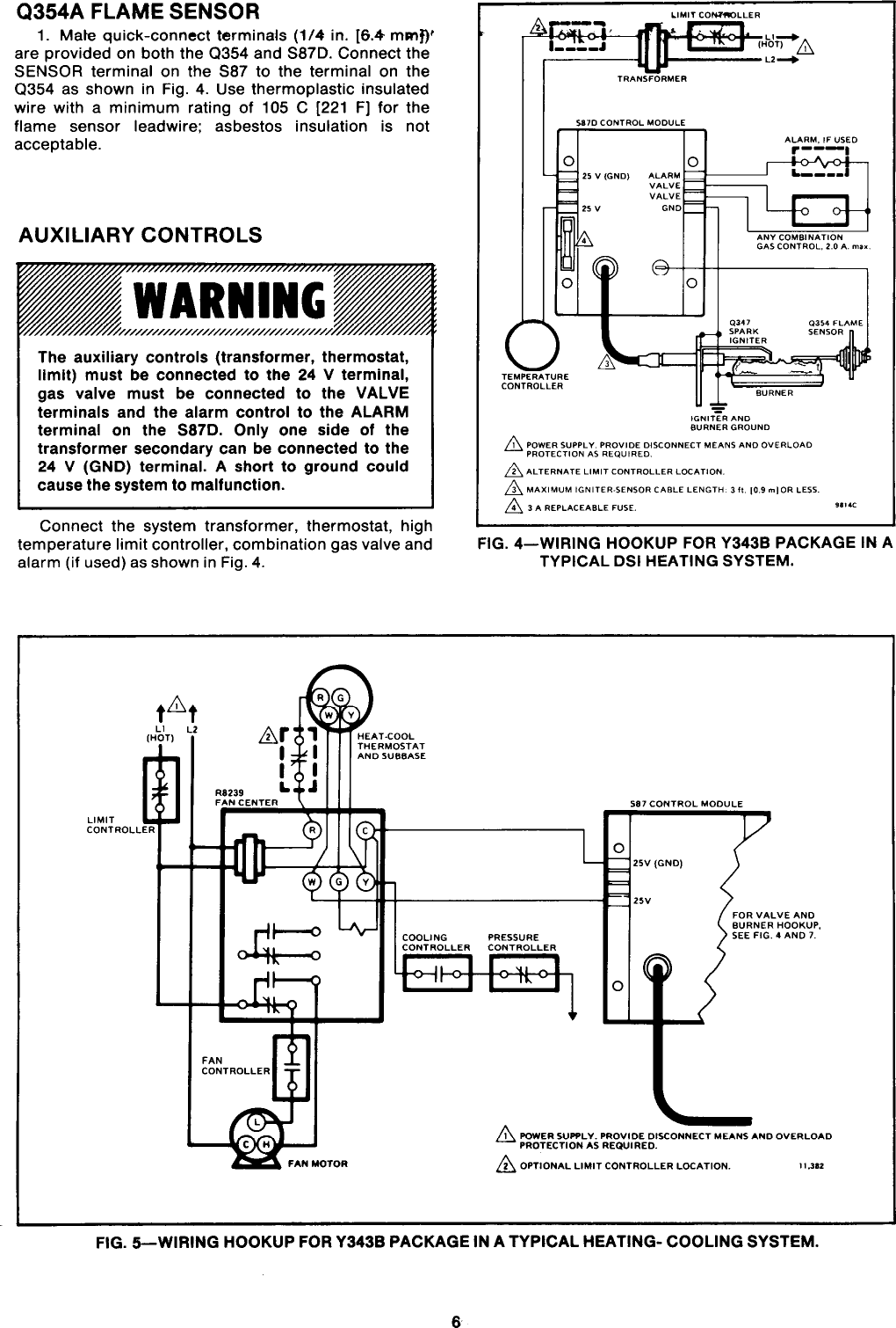Page 6 of 11 - Honeywell Honeywell-Y343B1002-Users-Manual- 68-0014 - Direct Spark Gas Burner Ignition Package Y343B1002  Honeywell-y343b1002-users-manual
