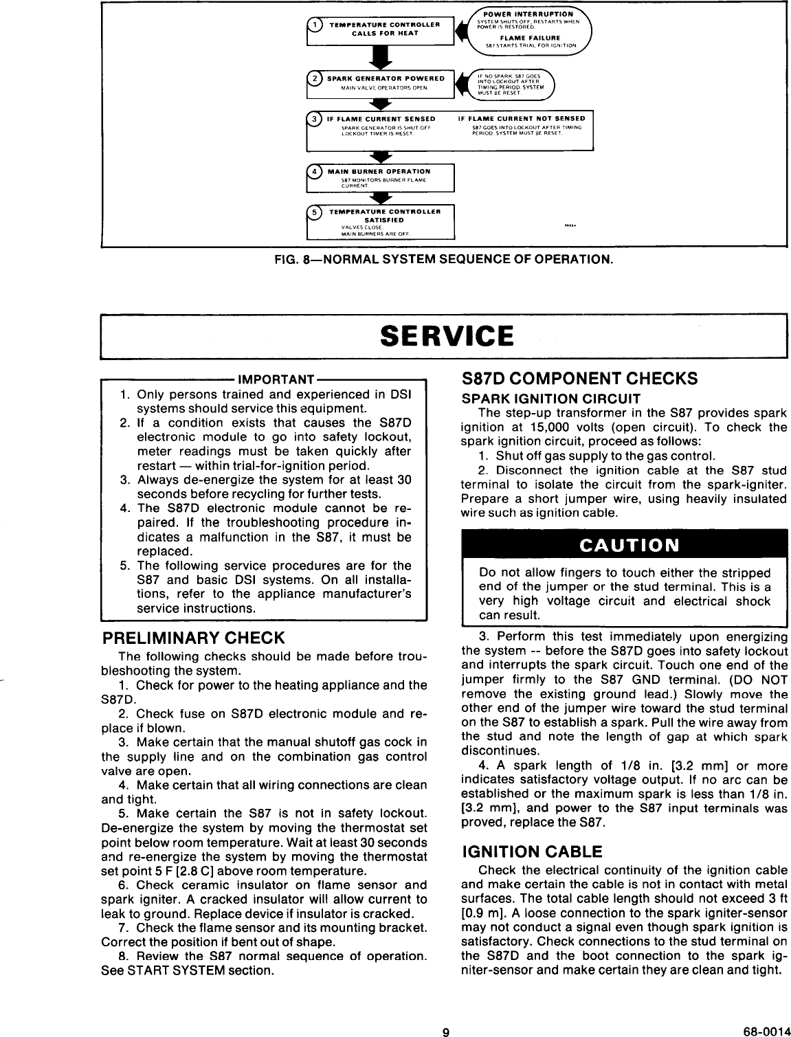 Page 9 of 11 - Honeywell Honeywell-Y343B1002-Users-Manual- 68-0014 - Direct Spark Gas Burner Ignition Package Y343B1002  Honeywell-y343b1002-users-manual