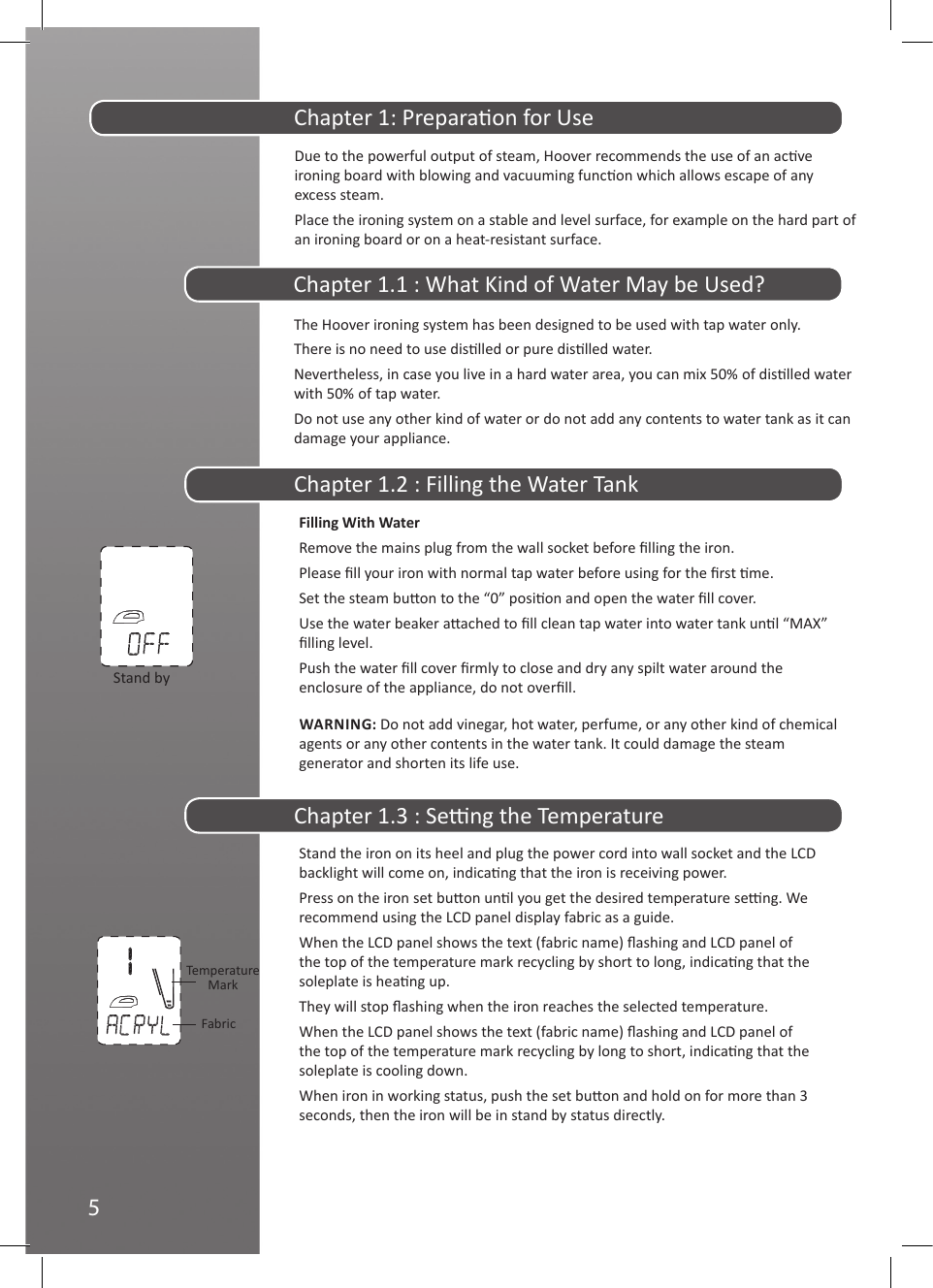 Page 6 of 11 - Hoover IronJet Steam Iron TID2500 Instruction Manual - Product Code 39600131 48011051-IRONjet-UM-UK