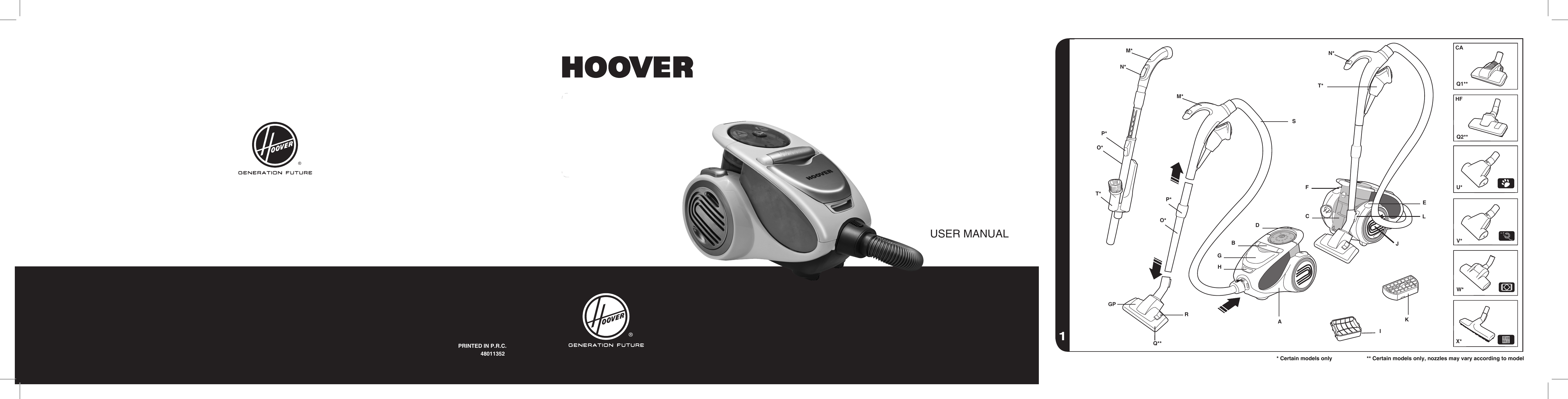 Page 1 of 6 - Hoover 48011352 Xarion Pro IM UK_cover Instruction Manual 48011352-Xarion-pro-IM-UK