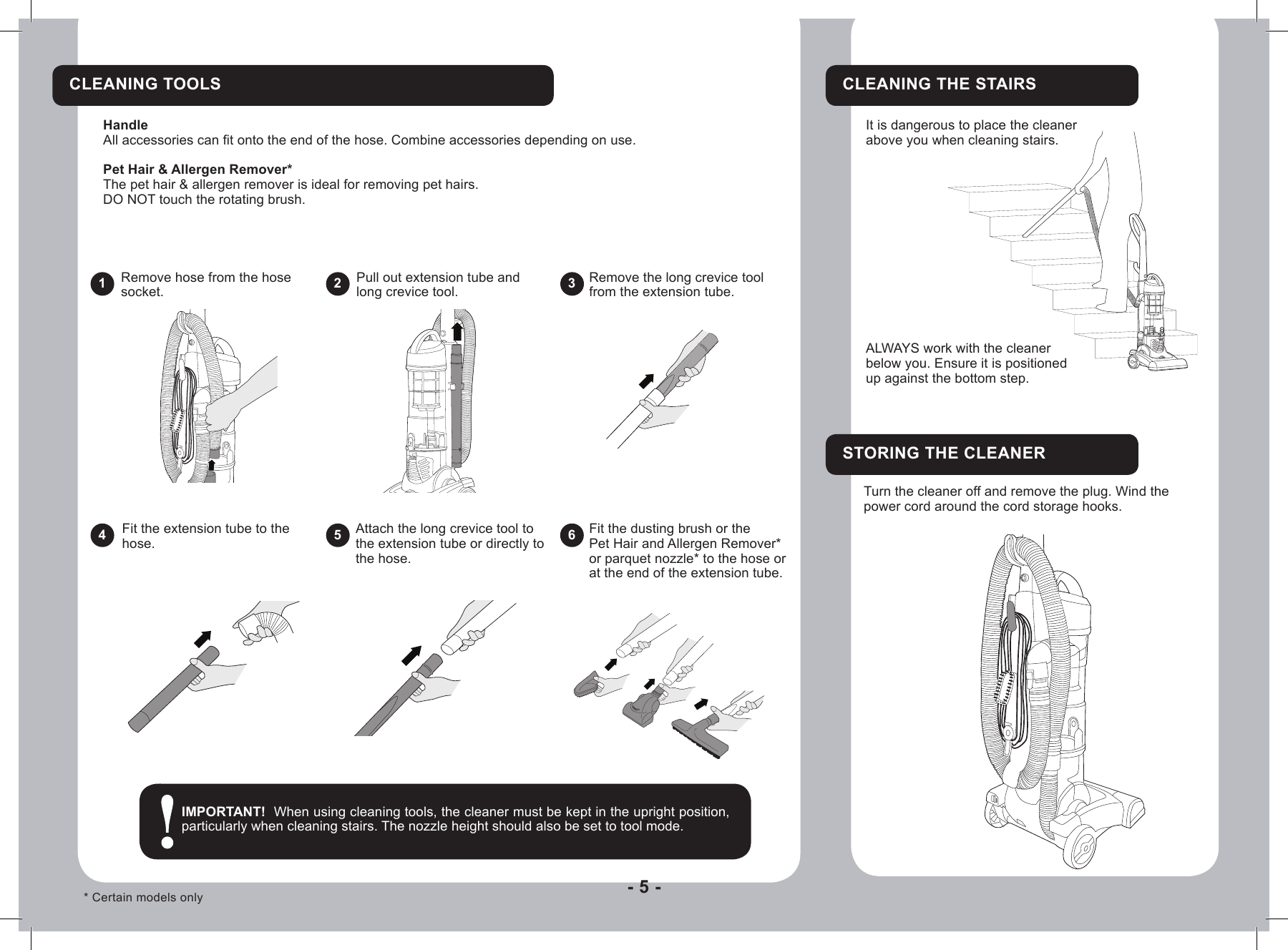 Page 5 of 10 - Hoover Smart Bagless Upright Vacuum Cleaner TH71SM01 Instruction Manual - Product Code 39100399 48011551-ERP-Smart-UK-Instruction-Manual