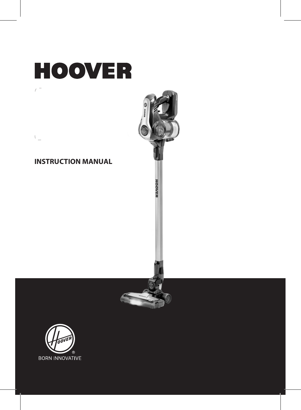 Page 1 of 12 - Hoover Vacuum Cleaner Discovery 22v Lithium Cordless Stick DS22G Instruction Manual - Product Code 39400303 DS22