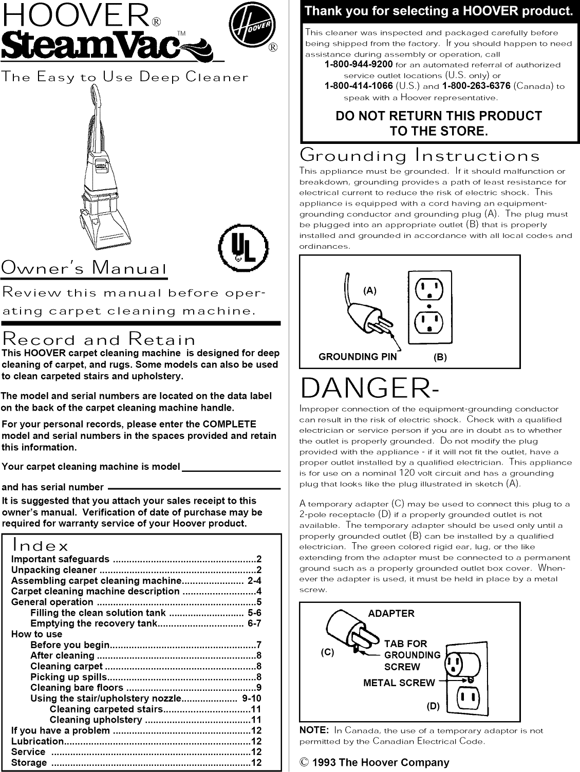 Page 1 of 12 - Hoover F5810 1101361L User Manual  - Manuals And Guides