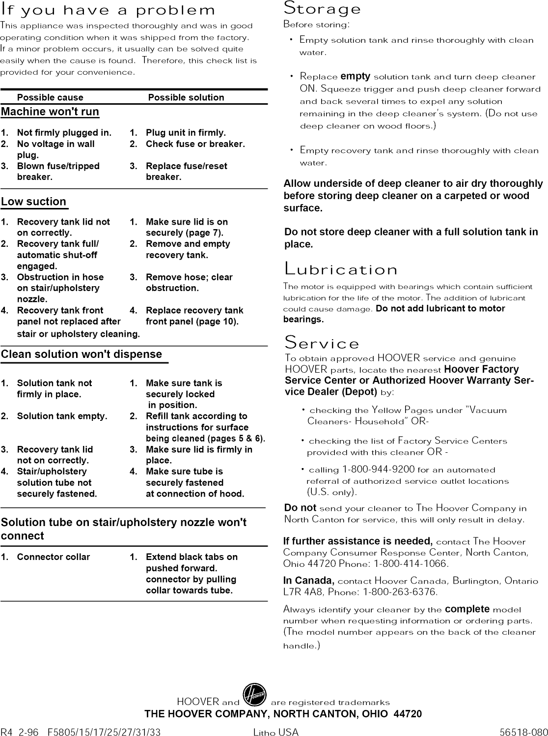 Page 12 of 12 - Hoover F5810 1101361L User Manual  - Manuals And Guides