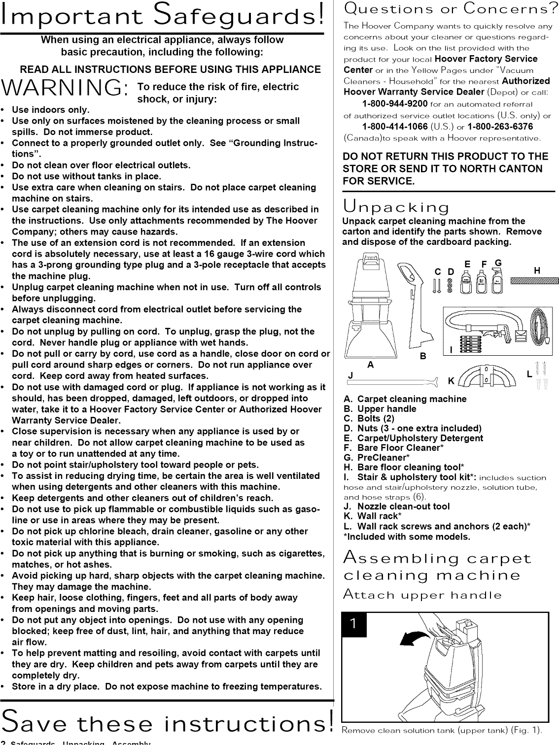 Page 2 of 12 - Hoover F5810 1101361L User Manual  - Manuals And Guides