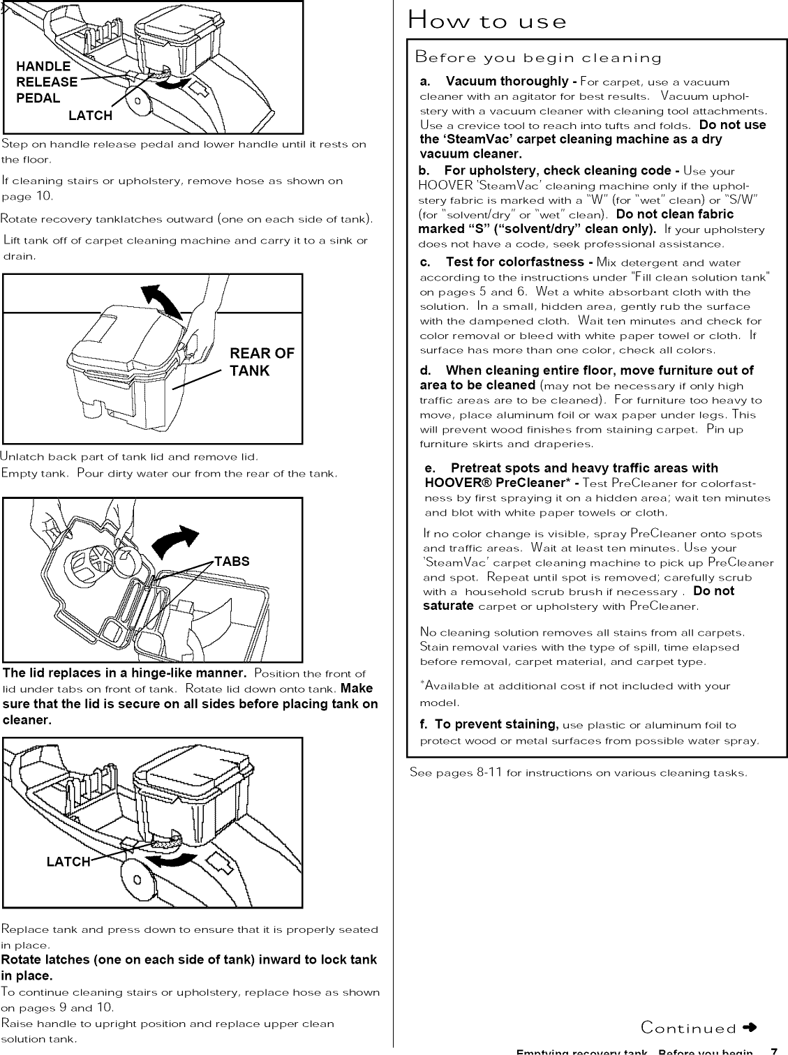 Page 7 of 12 - Hoover F5810 1101361L User Manual  - Manuals And Guides
