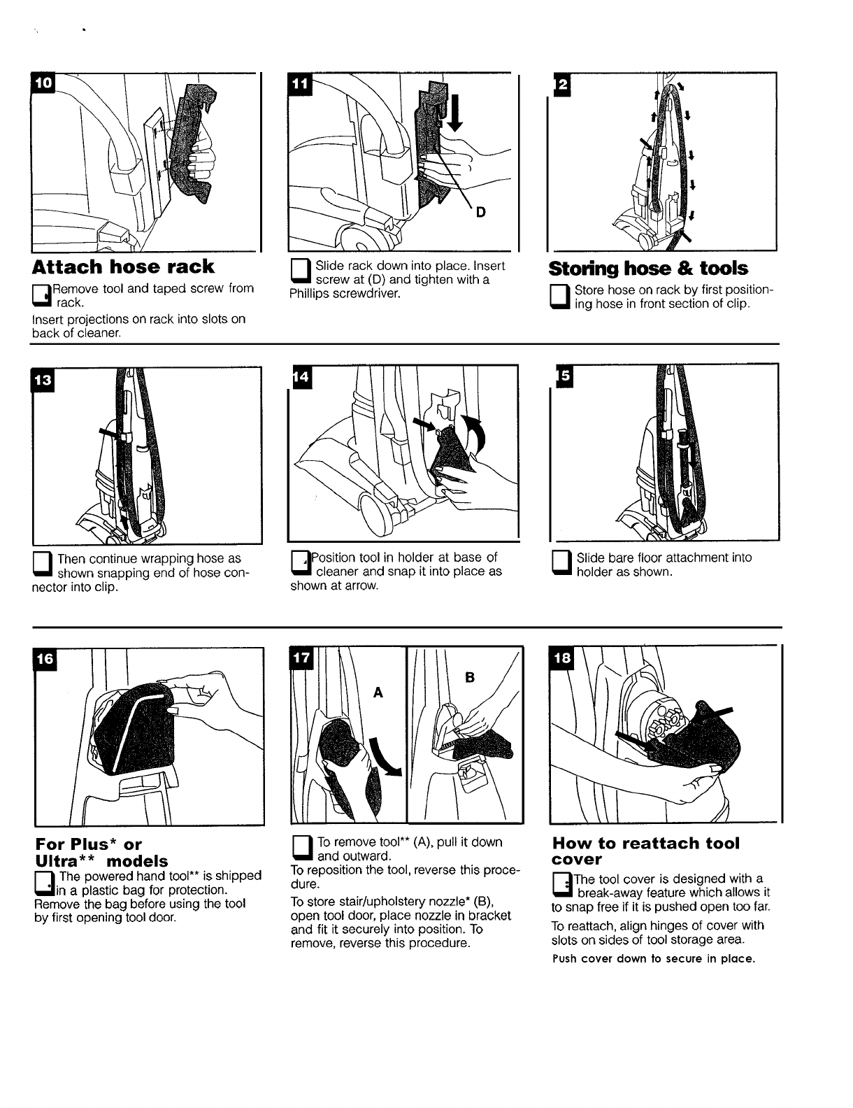 slide rack tool on Hoover F5862 900 User Manual Steam Vac Upright Manuals And Guides L0903664