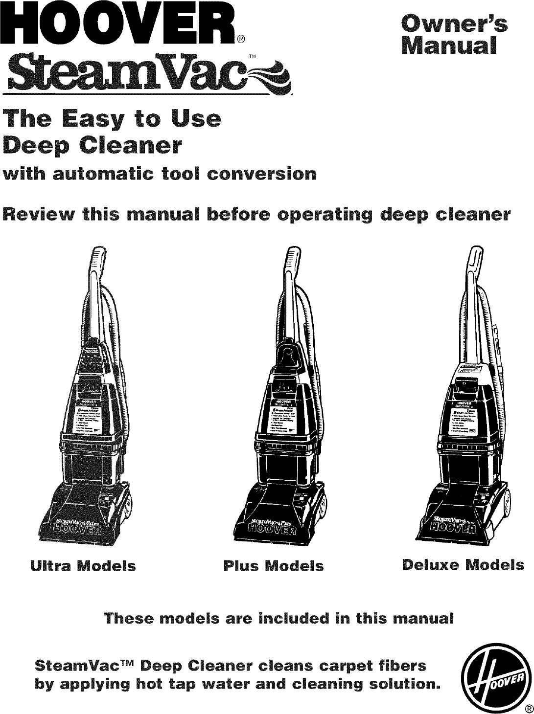 Hoover Steam Vac Manual