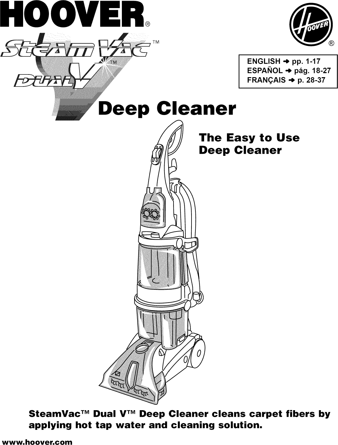 Hoover Steamvac Operating Instructions