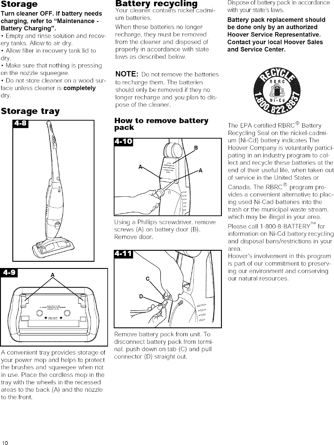 Page 10 of 12 - Hoover H2510 User Manual  CORDLESS POWER MOP - Manuals And Guides L0804035