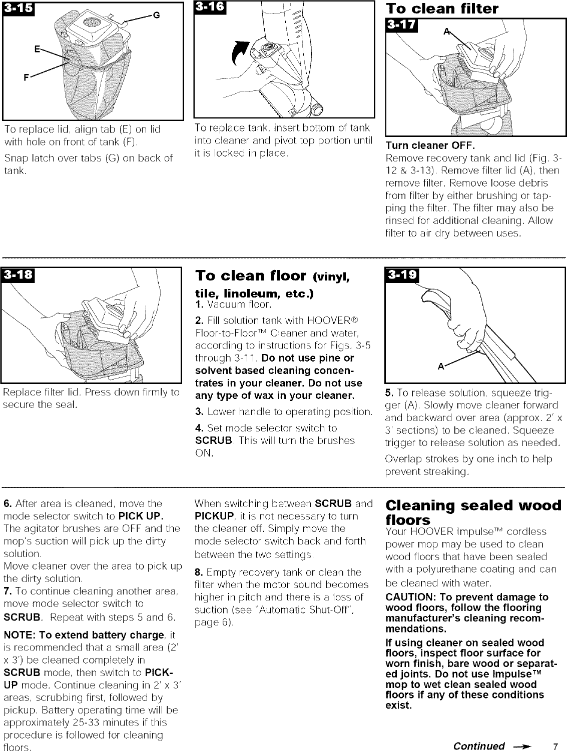 Page 7 of 12 - Hoover H2510 User Manual  CORDLESS POWER MOP - Manuals And Guides L0804035