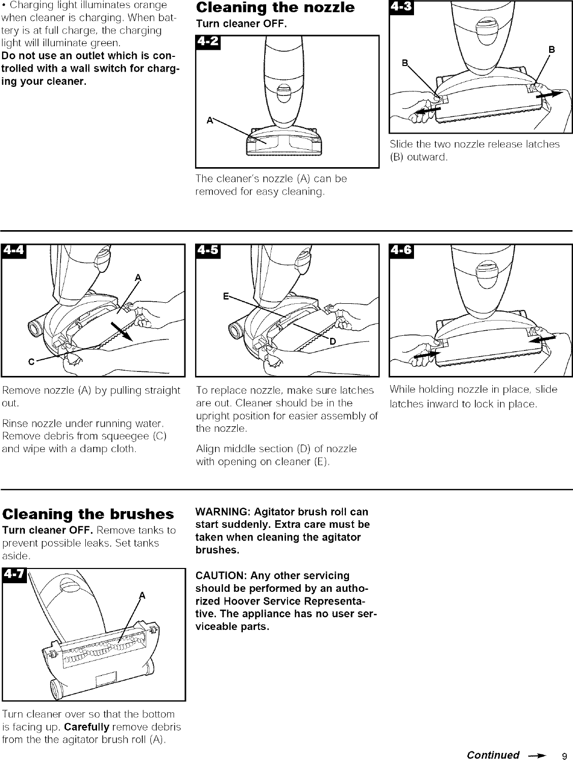 Page 9 of 12 - Hoover H2510 User Manual  CORDLESS POWER MOP - Manuals And Guides L0804035