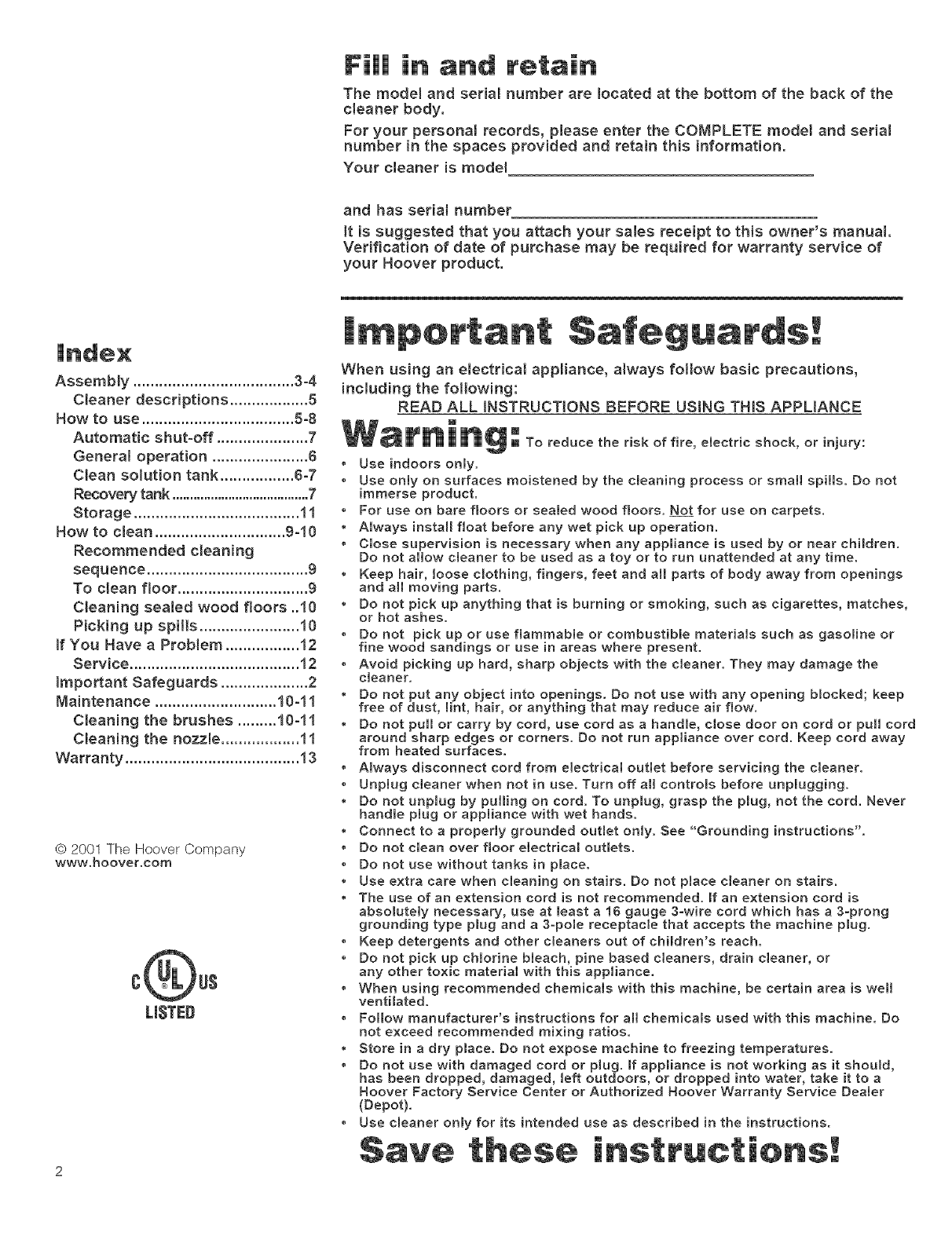 Hoover H3010 User Manual Manuals And Guides L0522802