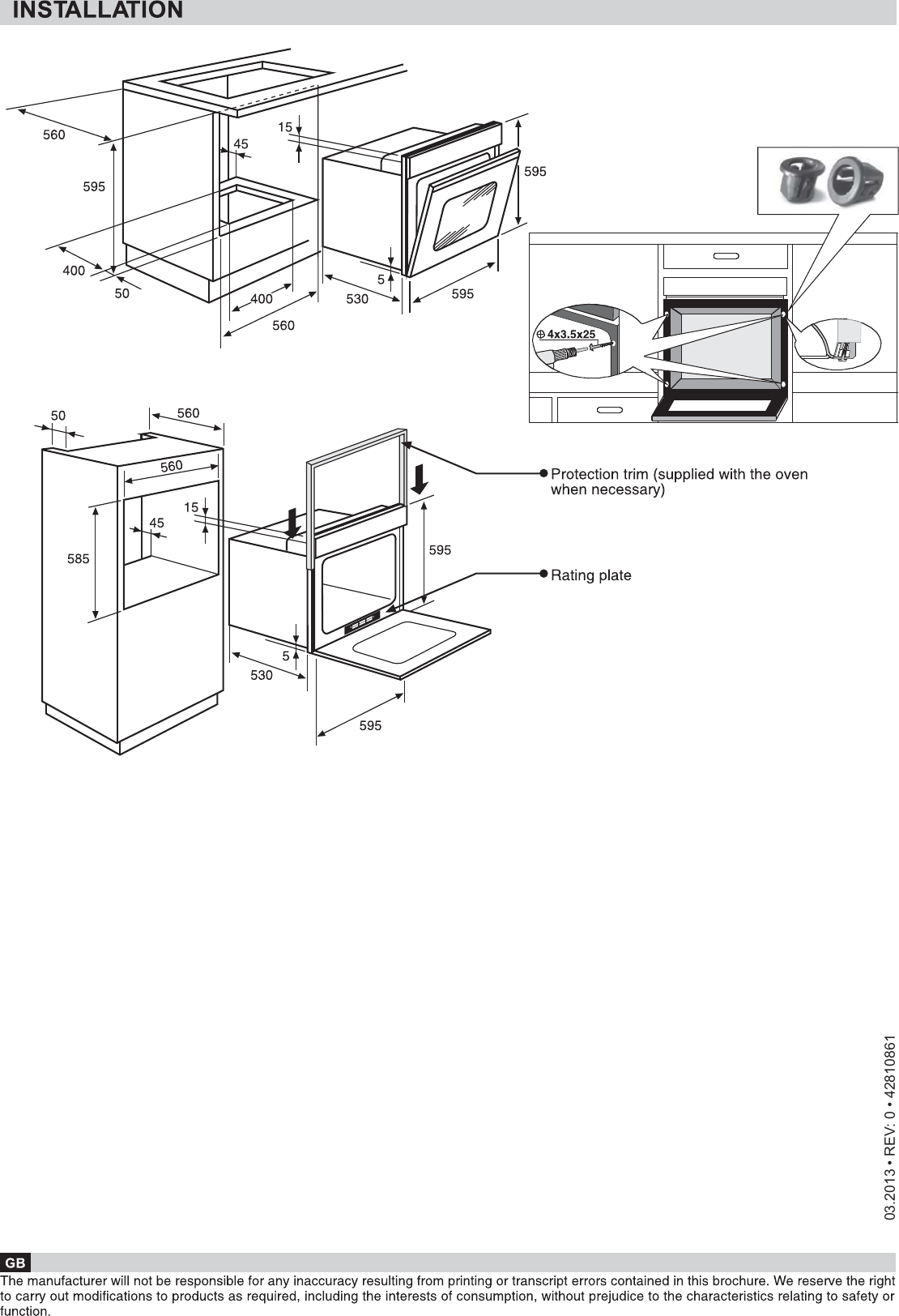 Page 10 of 10 - Hoover Fan Oven HO 423 VX Instruction Manual - Product Code 33701037 HO423VX