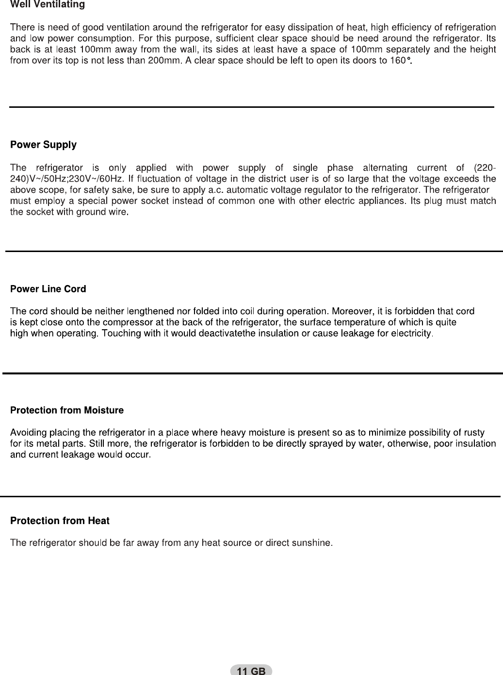 Page 3 of 8 - Hoover Fridge Freezer Dynamic HSC17155BE Instruction Manual - Product Code 34001797 HSC17155
