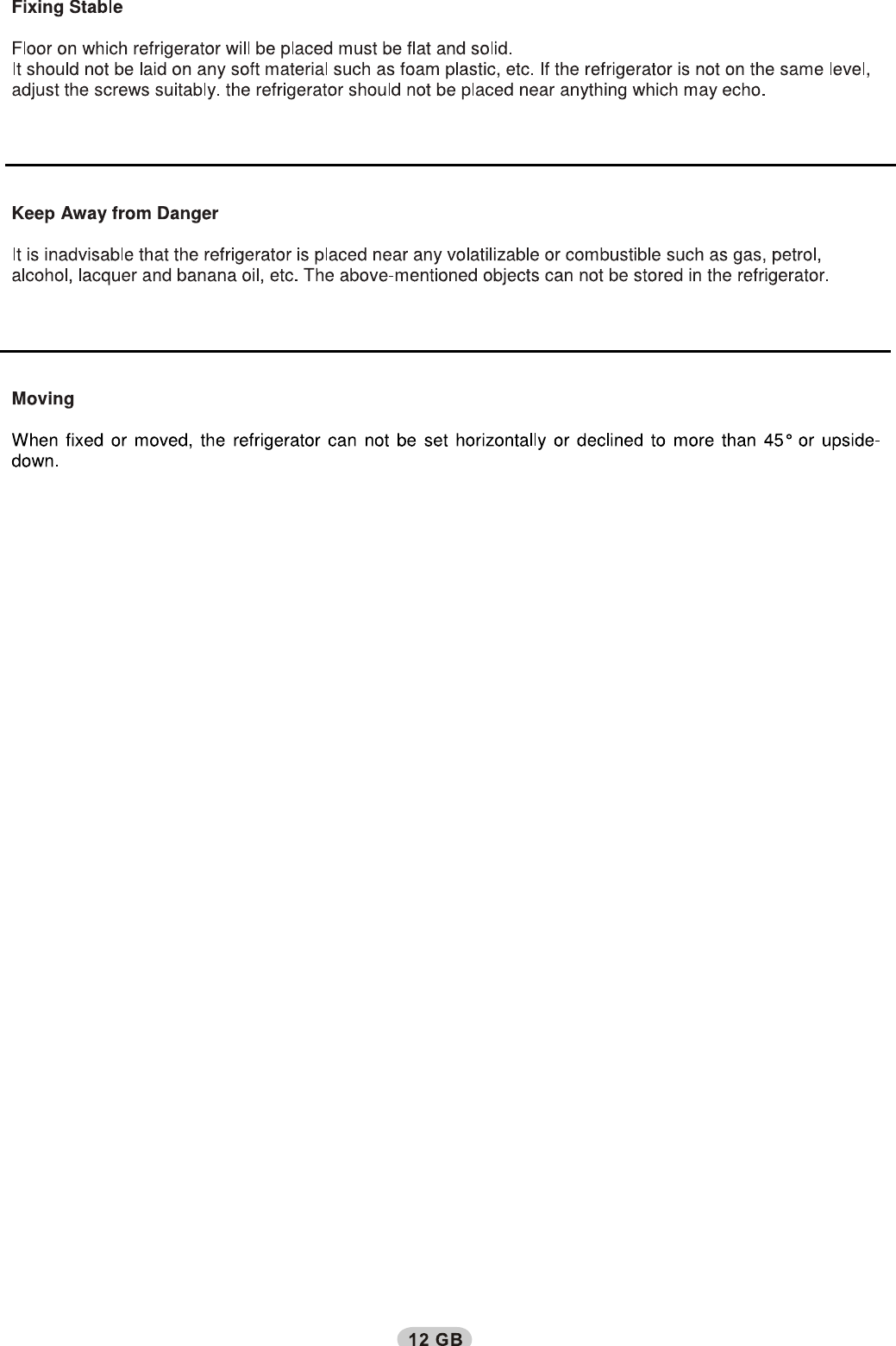 Page 4 of 8 - Hoover Fridge Freezer Dynamic HSC17155BE Instruction Manual - Product Code 34001797 HSC17155