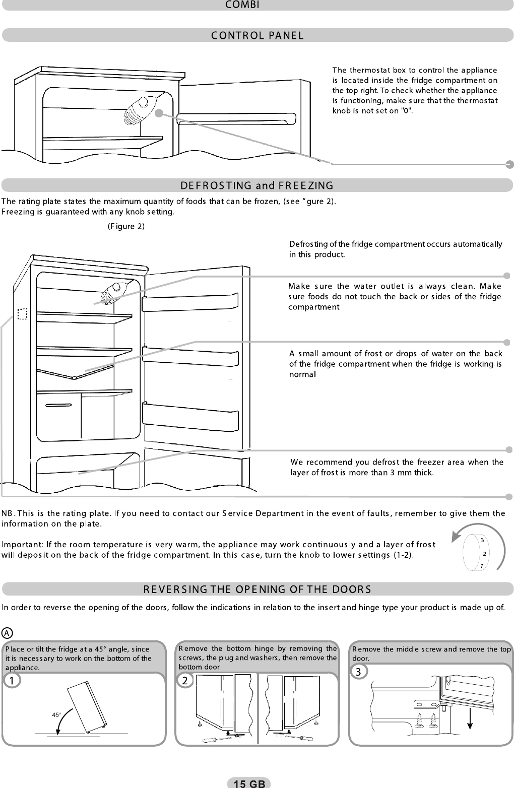 Page 7 of 8 - Hoover Fridge Freezer Dynamic HSC17155BE Instruction Manual - Product Code 34001797 HSC17155