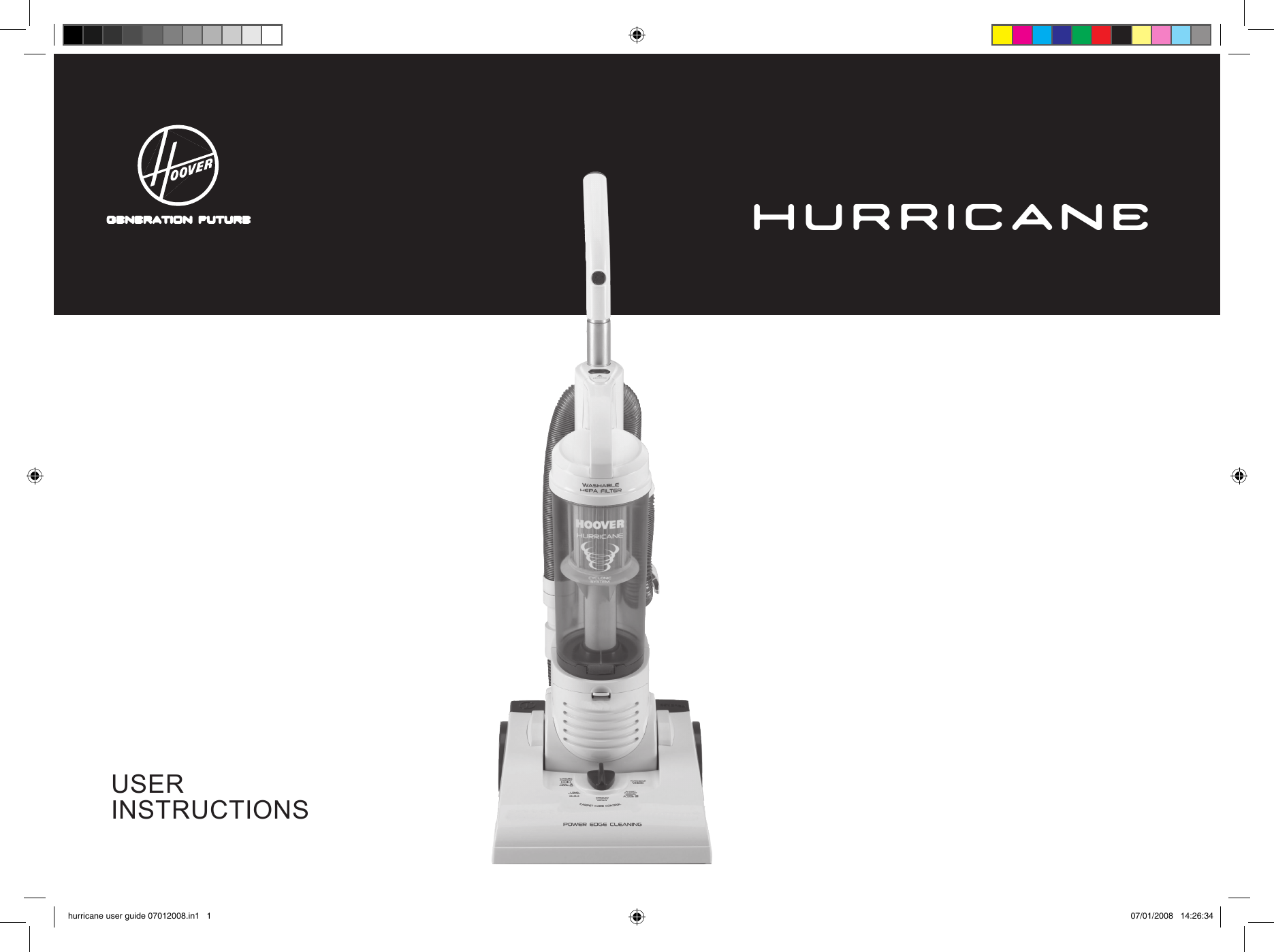 Page 1 of 10 - Hoover Vacuum Cleaner Hurricane All Surface HU4208 Instruction Manual - Product Code 39100211