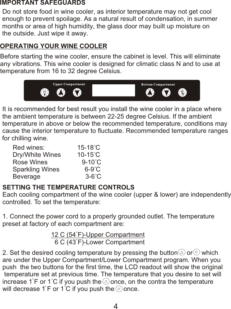 Page 5 of 10 - Hoover HWC 2336DL Wine Cooler HWC2335X Instruction Manual - Product Code 34000888 User  To The 79e2f2ad-86c9-44a4-bc9d-26af384d05f2