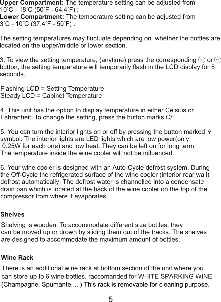Page 6 of 10 - Hoover HWC 2336DL Wine Cooler HWC2335X Instruction Manual - Product Code 34000888 User  To The 79e2f2ad-86c9-44a4-bc9d-26af384d05f2