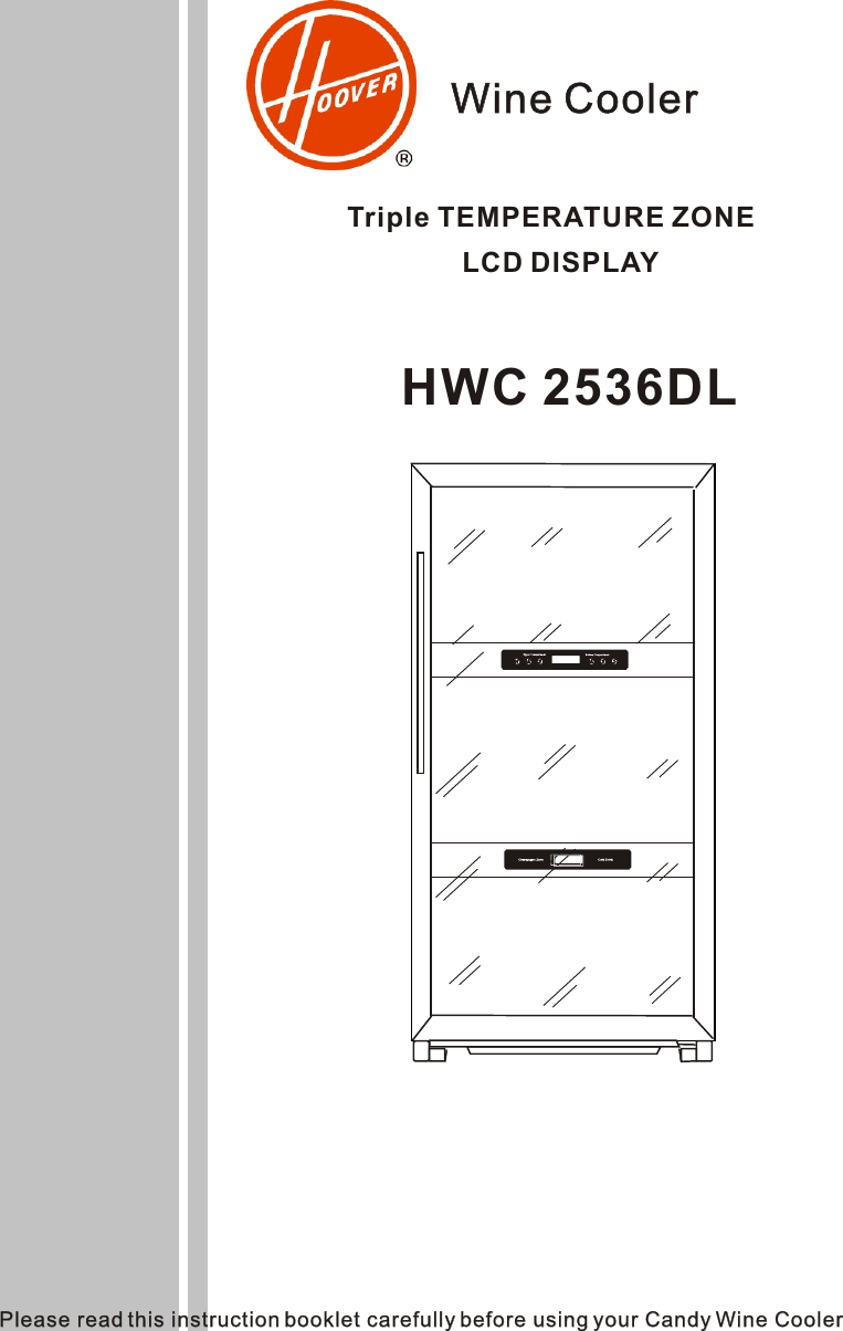 Page 1 of 10 - Hoover HWC 2536DL Wine Cooler HWC2536DL Instruction Manual - Product Code 34000889 User  To The F8aa57dc-9b35-48d0-9988-8b97a3aed634