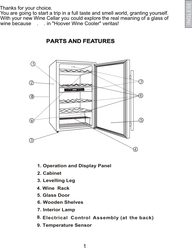 Hoover Wine Cooler HWC2335X Instruction Manual Product Code 34000888