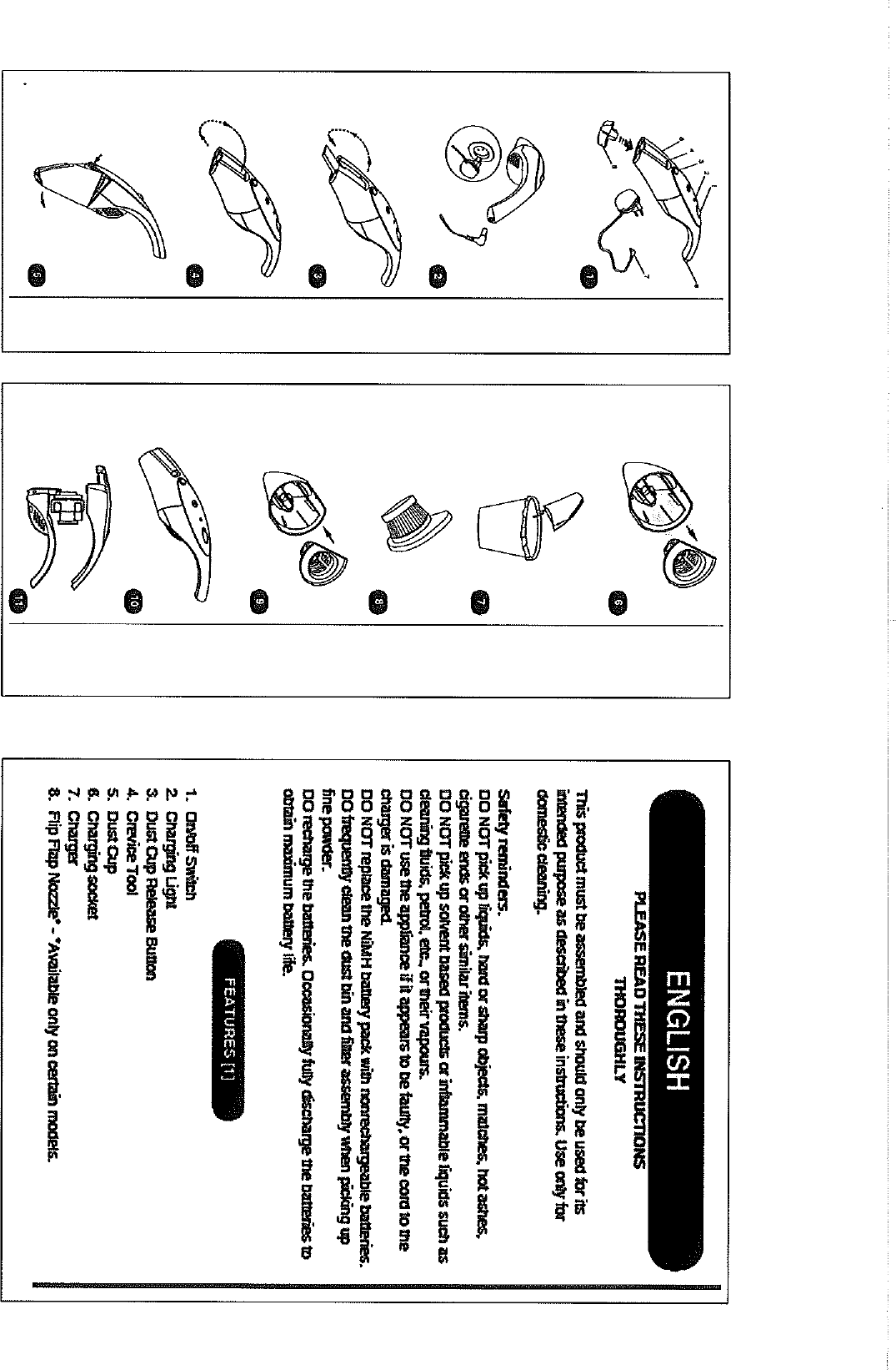 Page 1 of 3 - Hoover Vacuum Cleaner Handy 2 Car Vac S40TDS 001 Instruction Manual - Product Code 39300035