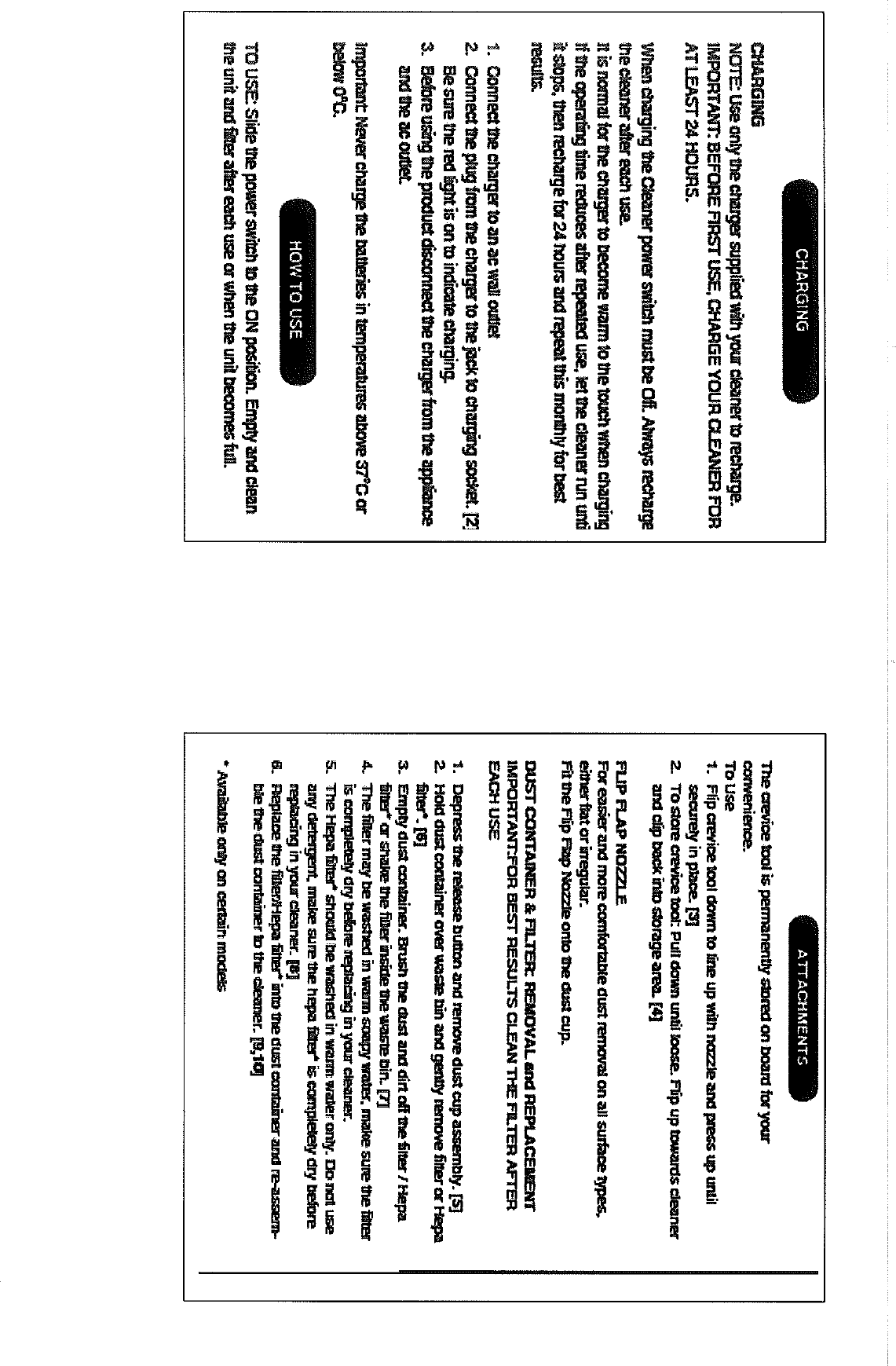 Page 2 of 3 - Hoover Vacuum Cleaner Handy 2 Car Vac S40TDS 001 Instruction Manual - Product Code 39300035