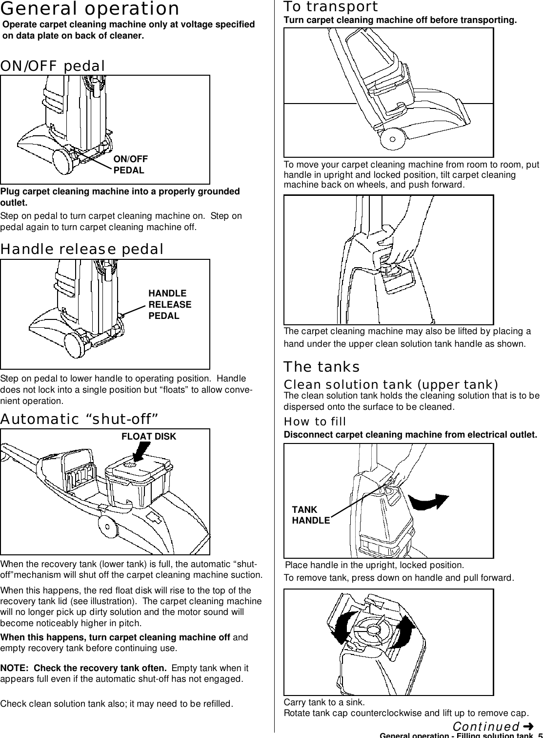 Page 5 of 12 - Hoover Hoover-F5810-Steamvac-Carpet-Cleaner-Owners-Manual-  Hoover-f5810-steamvac-carpet-cleaner-owners-manual