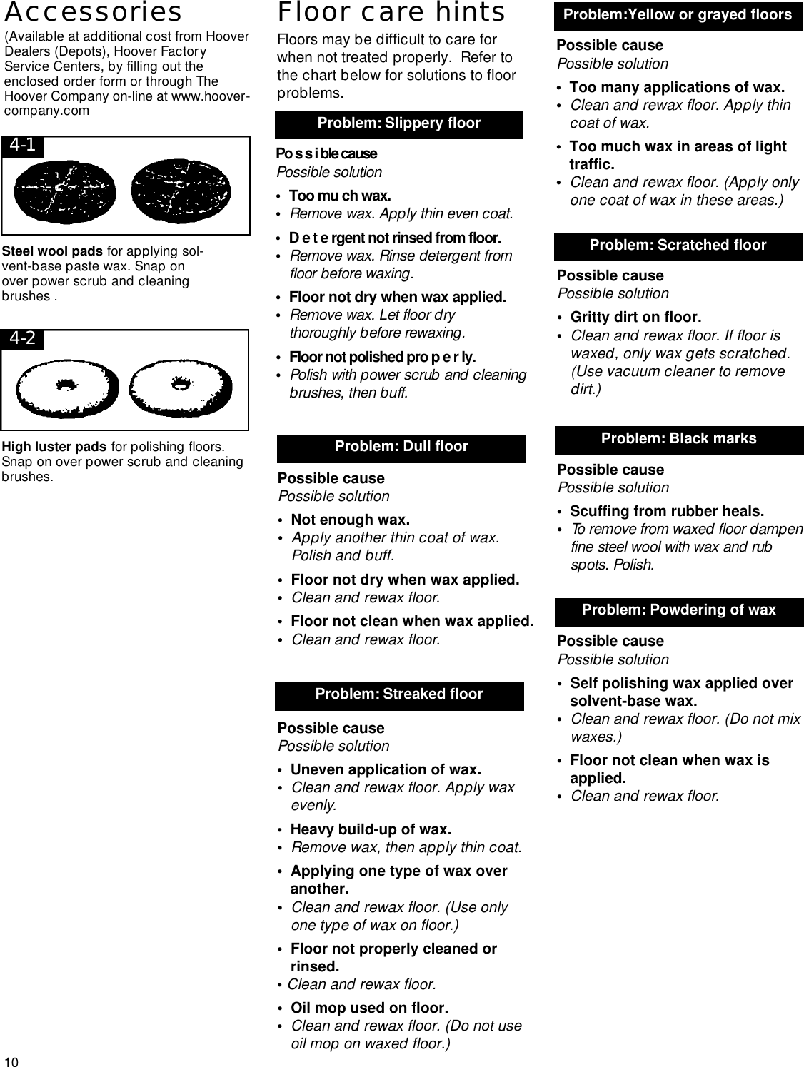 Page 10 of 10 - Hoover Hoover-Floormax-Supreme-Users-Manual-  Hoover-floormax-supreme-users-manual