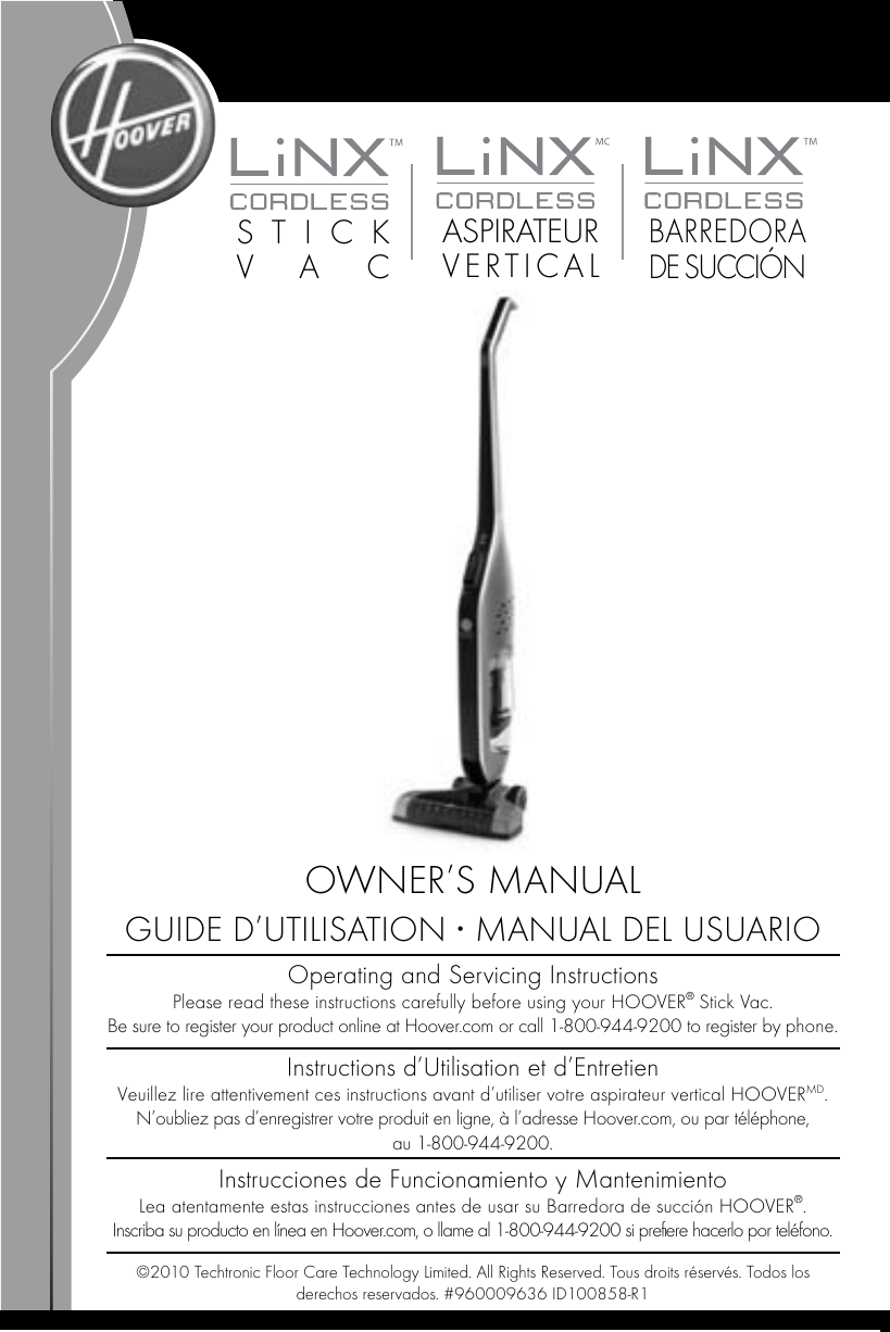 Hoover Linx Bh50005 Users Manual