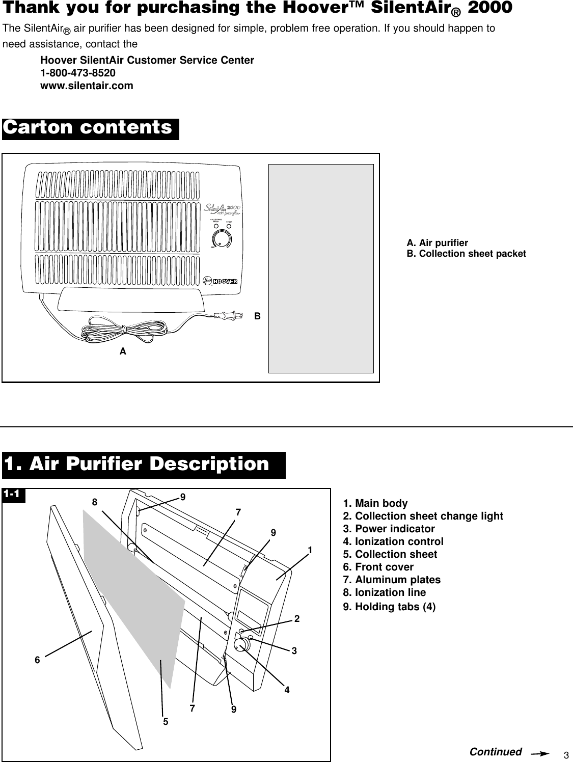 Page 3 of 8 - Hoover Hoover-Silentair-2000-Users-Manual-  Hoover-silentair-2000-users-manual