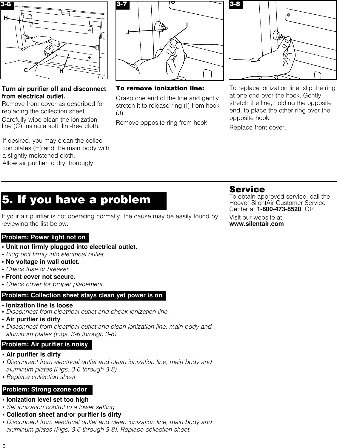 Page 6 of 8 - Hoover Hoover-Silentair-2000-Users-Manual-  Hoover-silentair-2000-users-manual