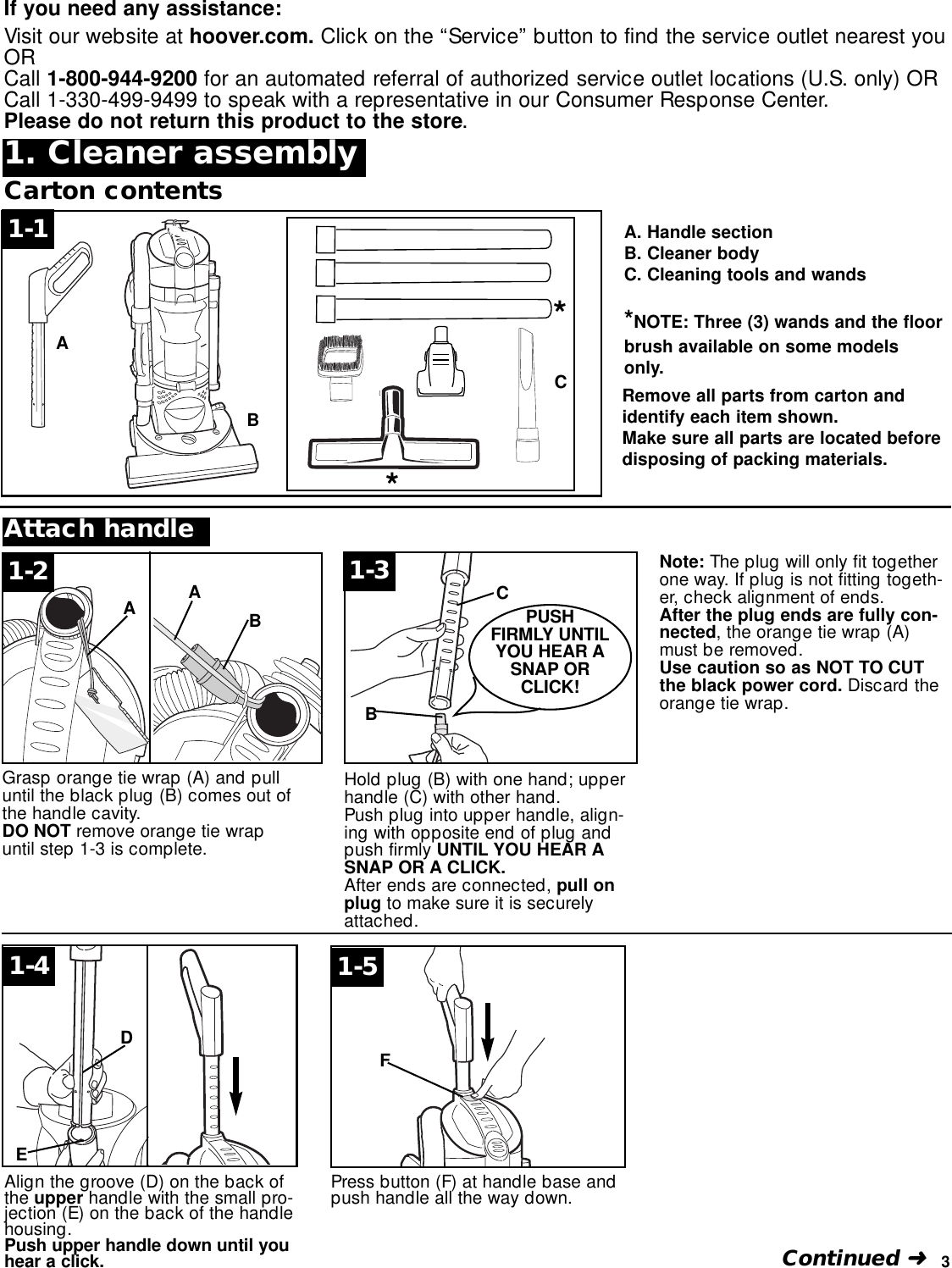 Page 3 of 12 - Hoover Hoover-Uh70060-Owner-S-Manual U5180900 Fusion