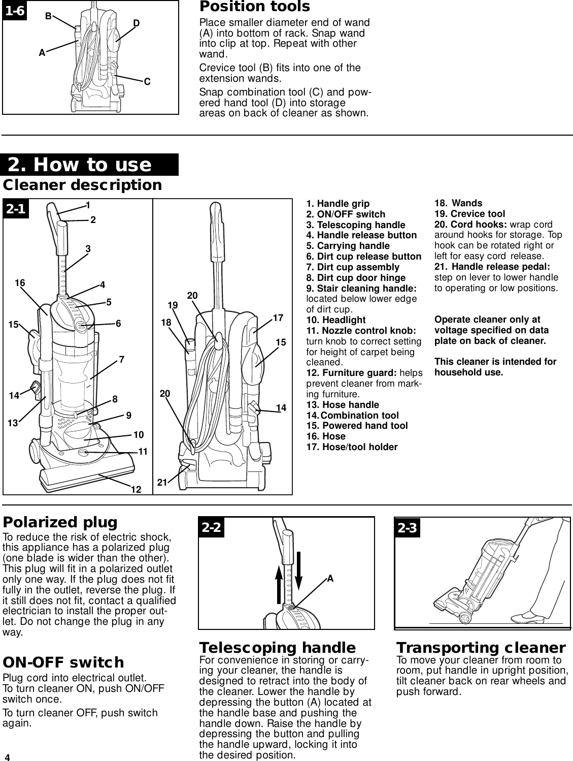 Page 4 of 12 - Hoover Hoover-Uh70060-Owner-S-Manual U5180900 Fusion