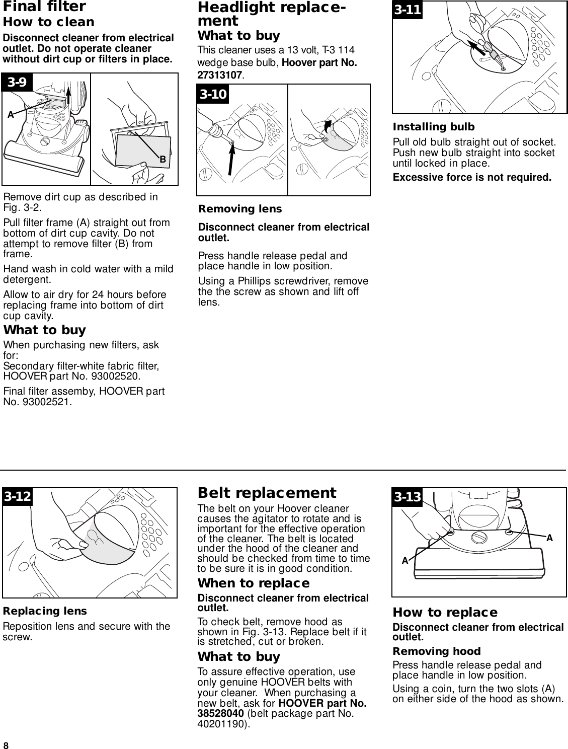 Page 8 of 12 - Hoover Hoover-Uh70060-Owner-S-Manual U5180900 Fusion