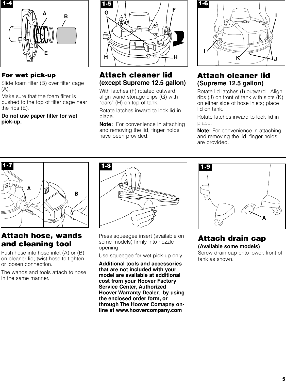 Page 5 of 9 - Hoover Hoover-Wet-Dry-Vacuum-Cleaner-Users-Manual-  Hoover-wet-dry-vacuum-cleaner-users-manual