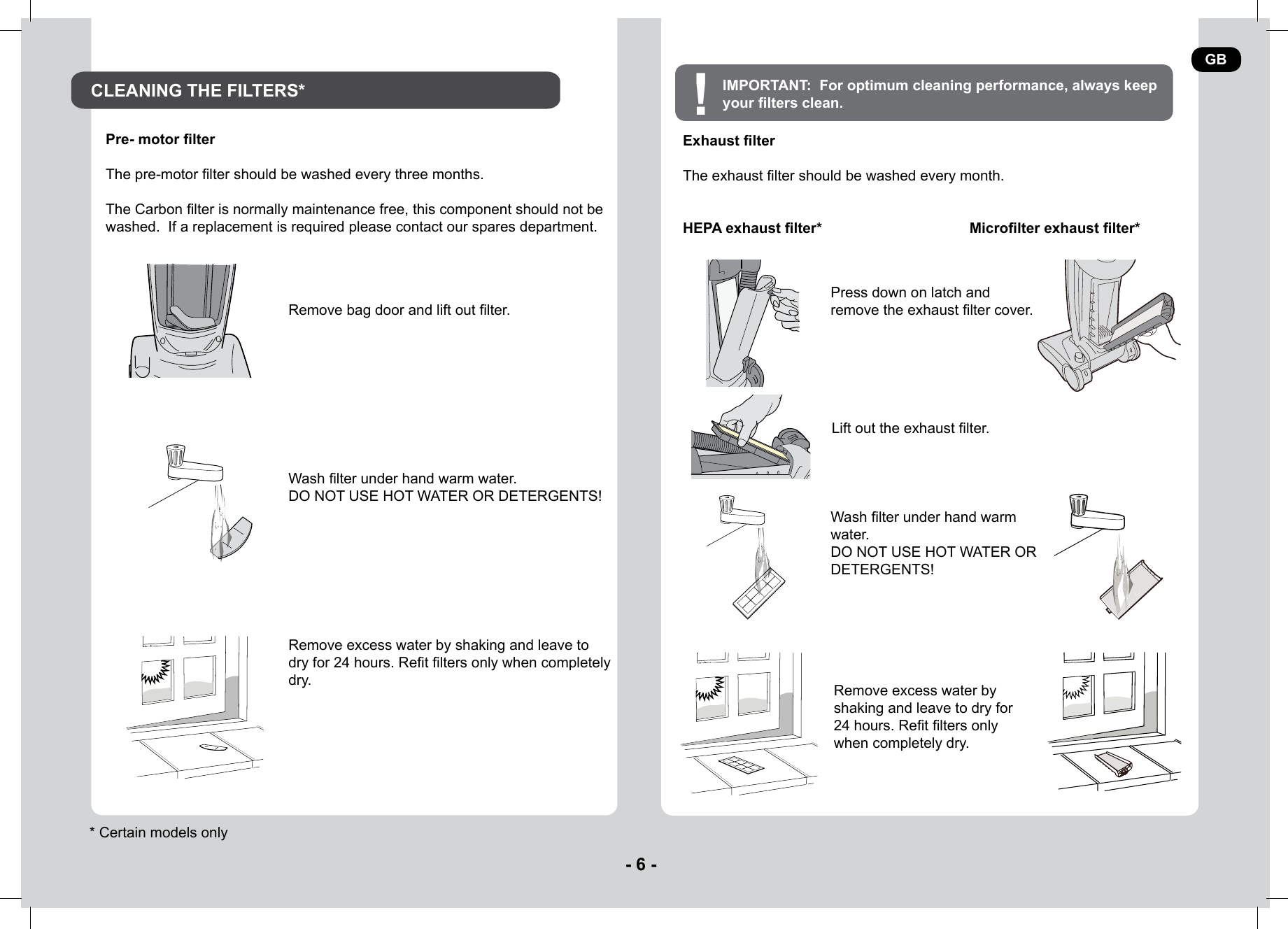 Page 6 of 9 - Hoover Enigma Bagged Upright Vacuum Cleaner PU31EN10 Instruction Manual - Product Code 39100507 PU31EN01-EN02