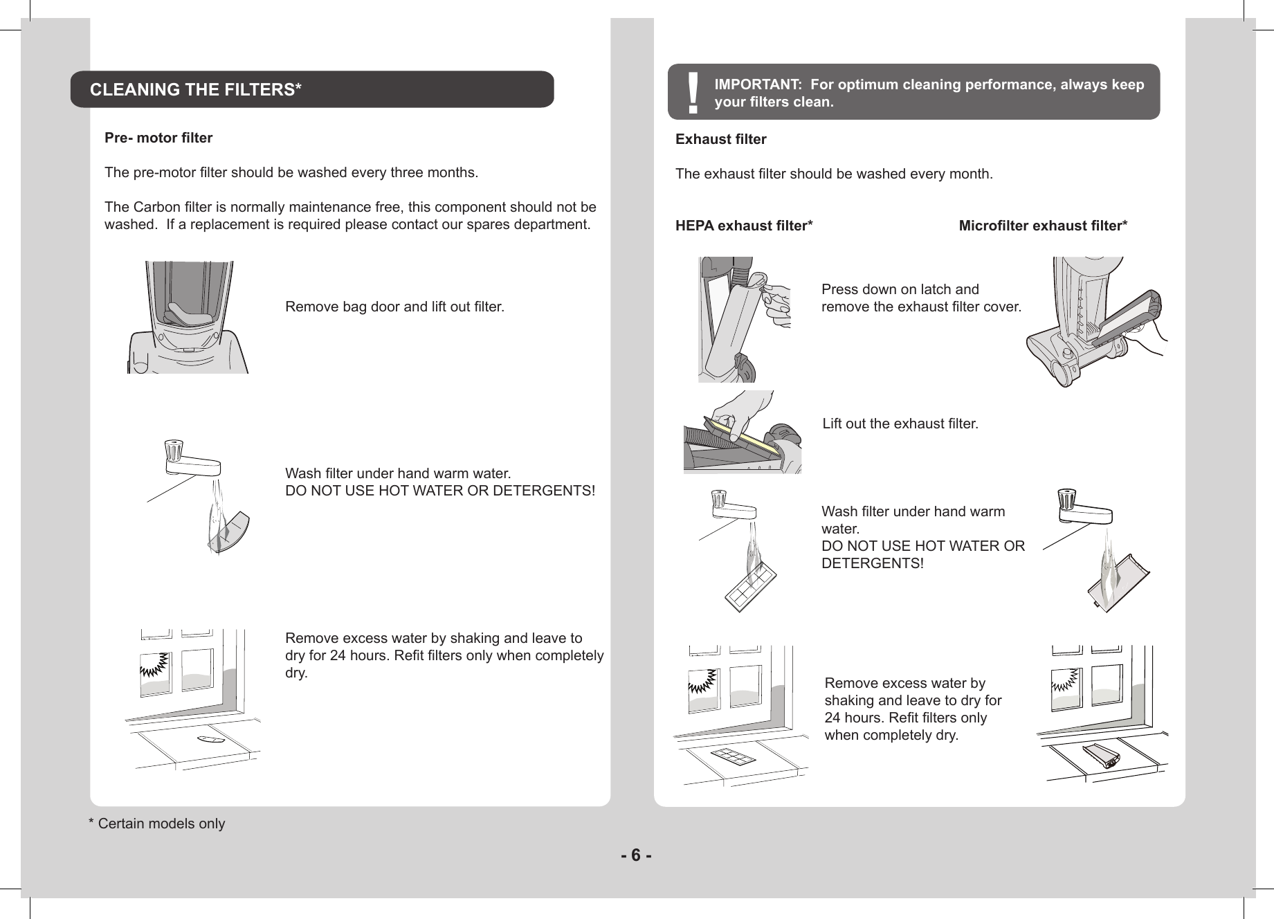 Page 6 of 10 - Hoover Enigma Bagged Pets Upright Vacuum Cleaner PU71EN01 Instruction Manual - Product Code 39100390 PU71 EN01 PU01