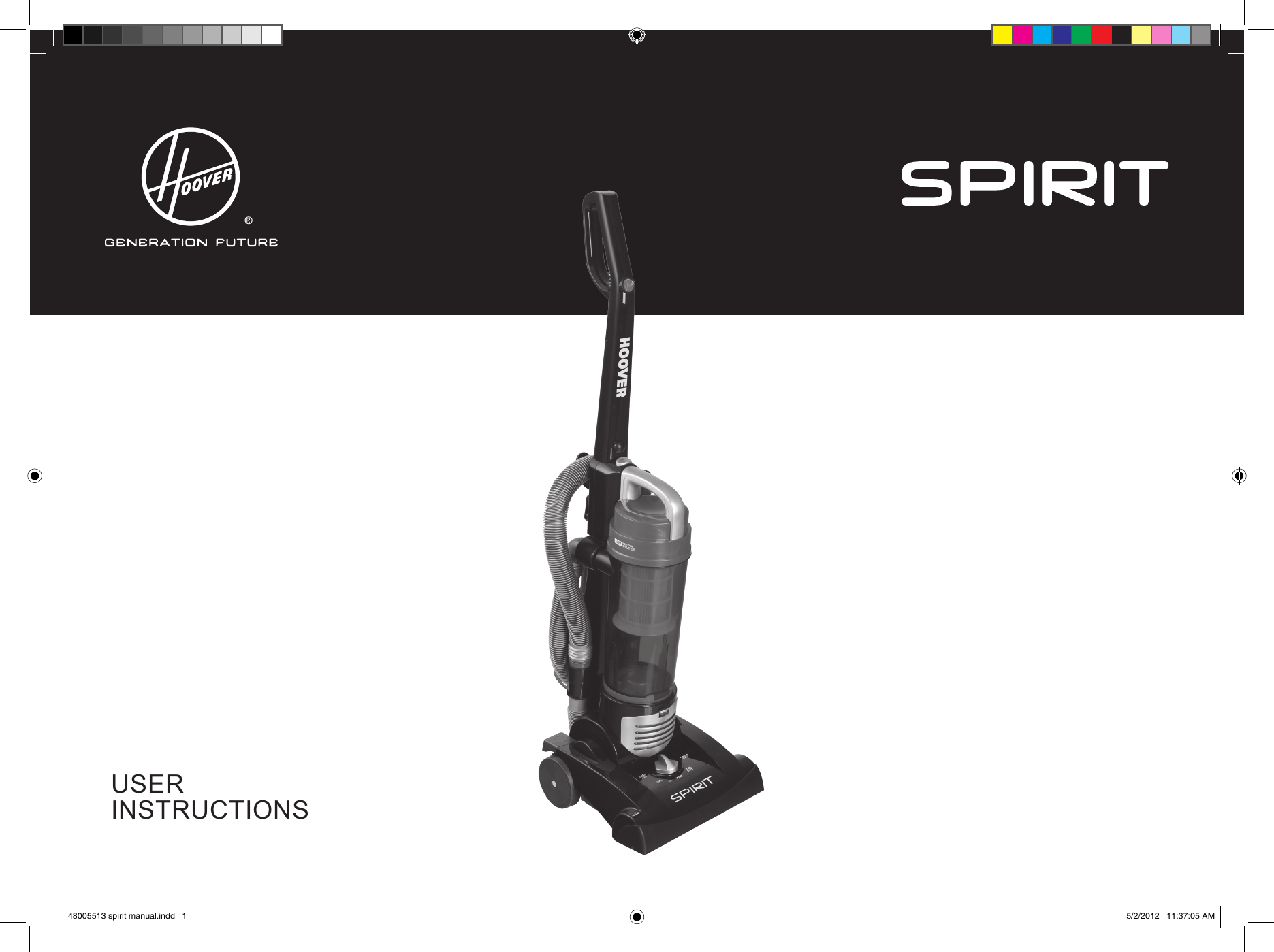 Page 1 of 10 - Hoover Spirit Upright Vacuum Cleaner SP2101 Instruction Manual - Product Code 39100323