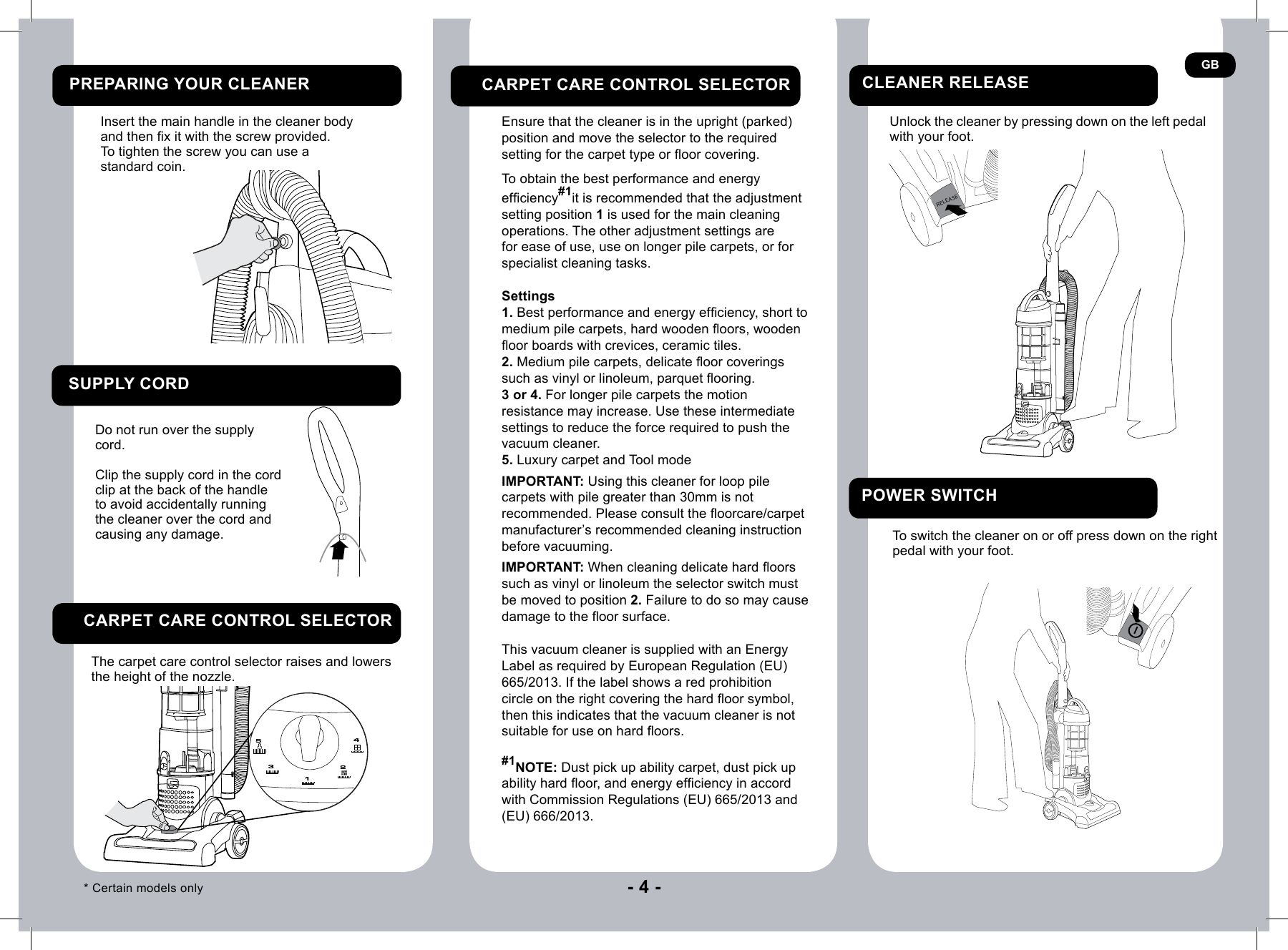 Page 4 of 9 - Hoover Vacuum Cleaner Vortex Evo TH31 VO01 Instruction Manual - Product Code 39100486 TH31-VO-TH31-BO-10-and-20-mods