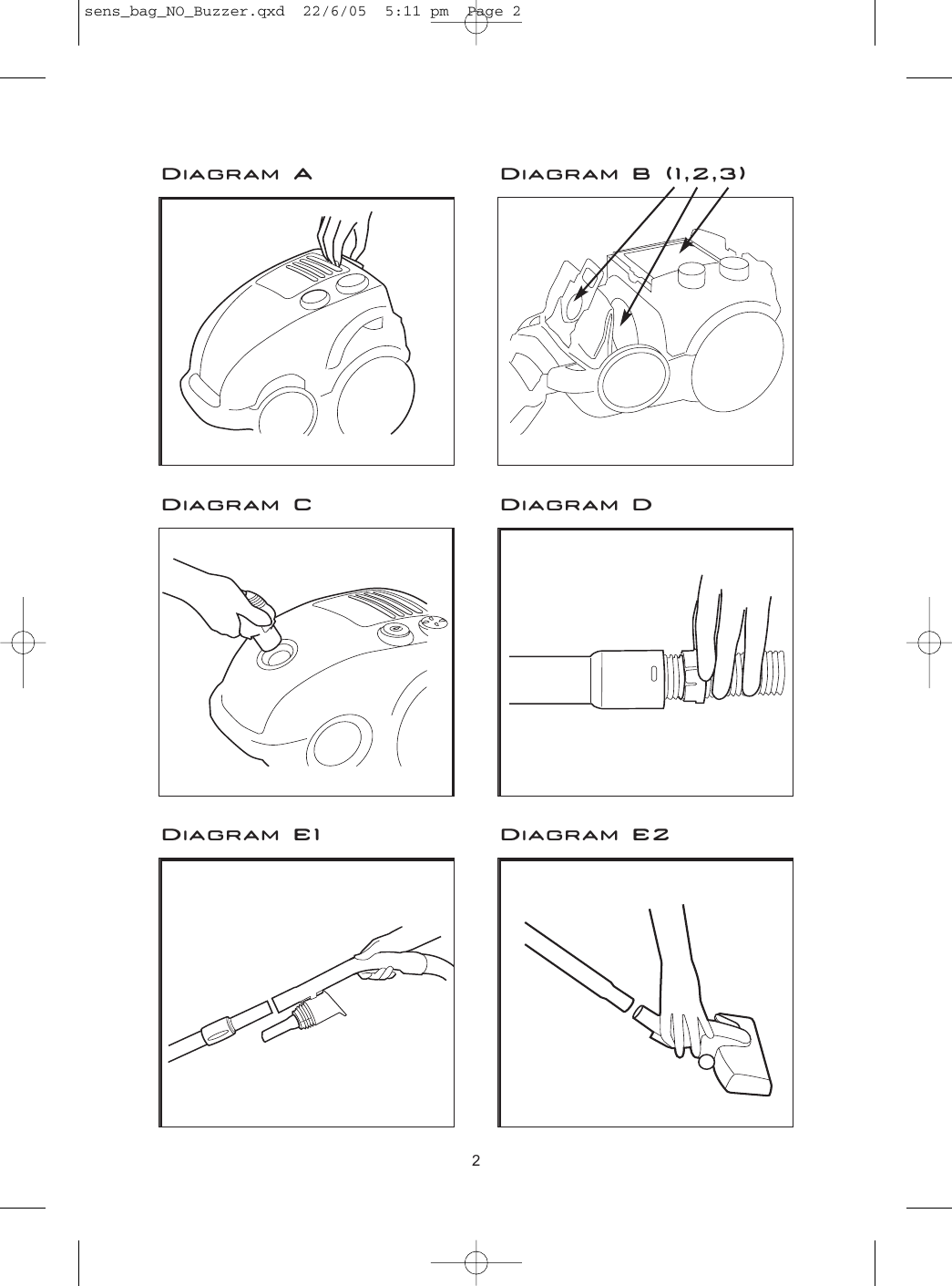 Page 2 of 9 - Hoover Vacuum Cleaner Sensory Allergy TS2061 Instruction Manual - Product Code 39000334