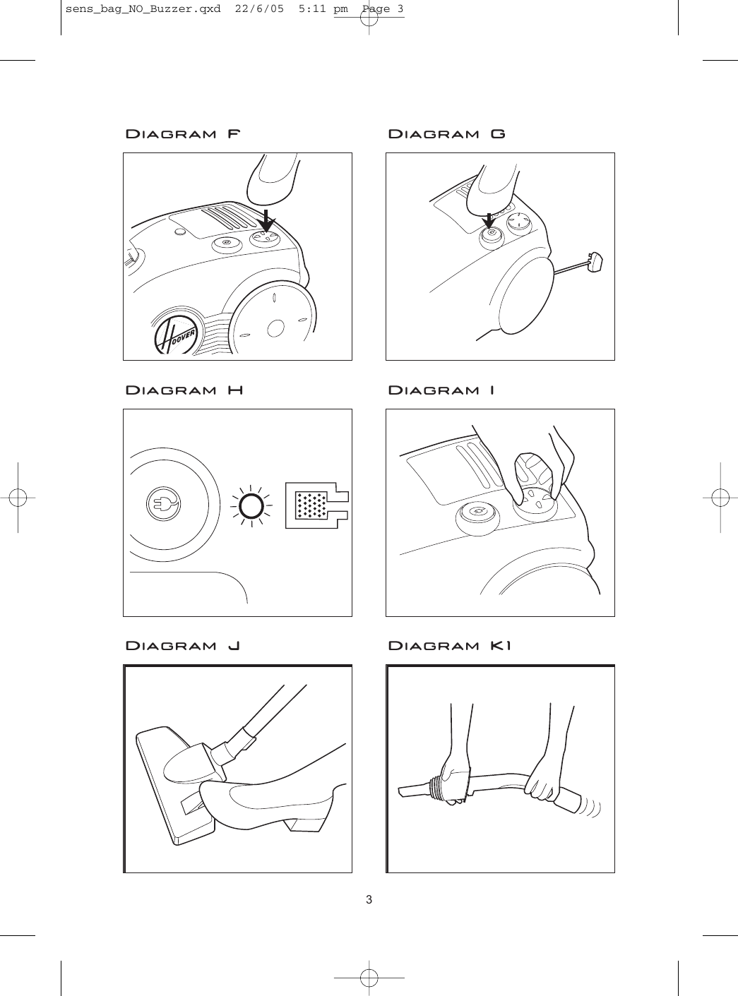 Page 3 of 9 - Hoover Vacuum Cleaner Sensory Allergy TS2061 Instruction Manual - Product Code 39000334